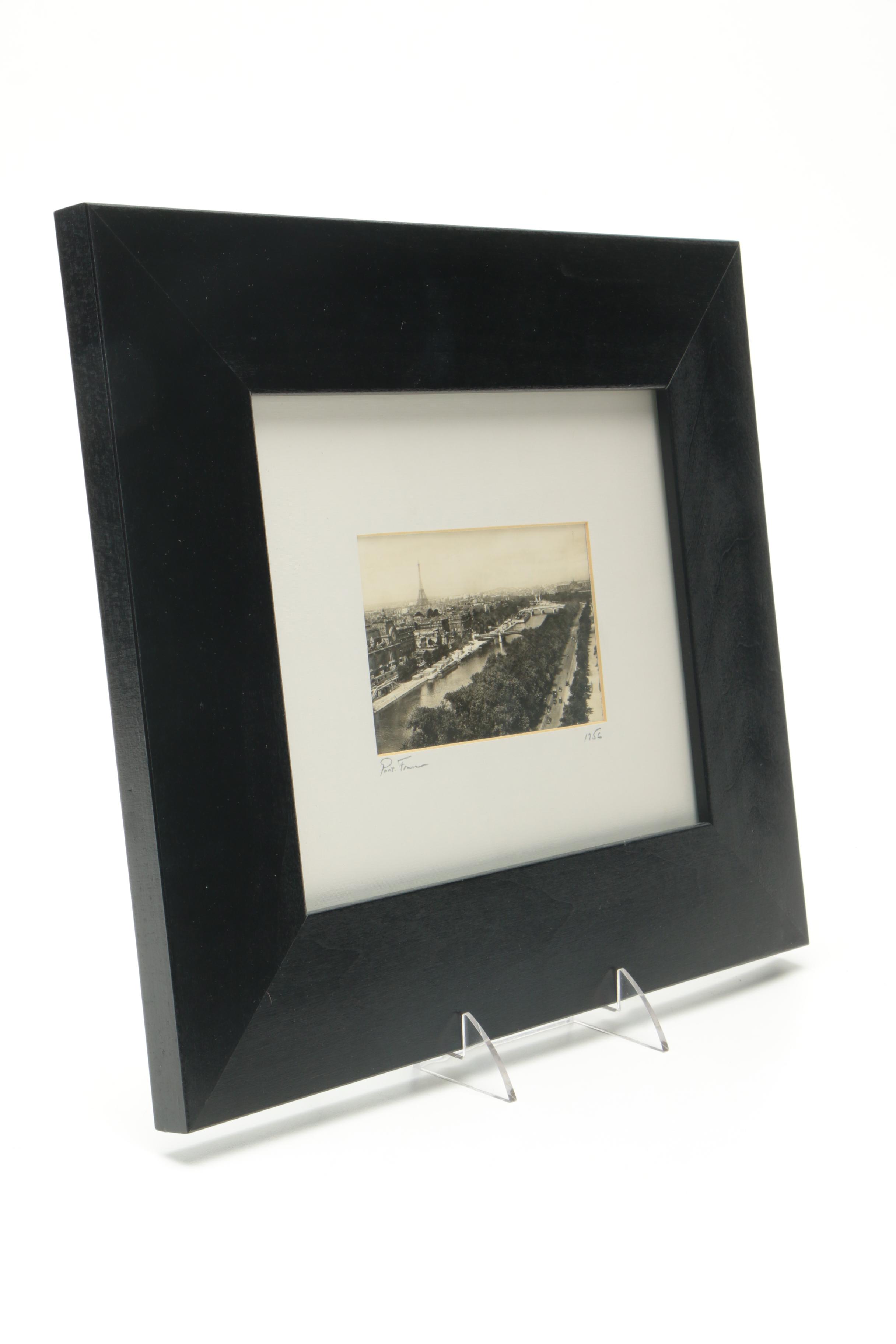 Vintage Parisian Postcard In Open-Backed Frame