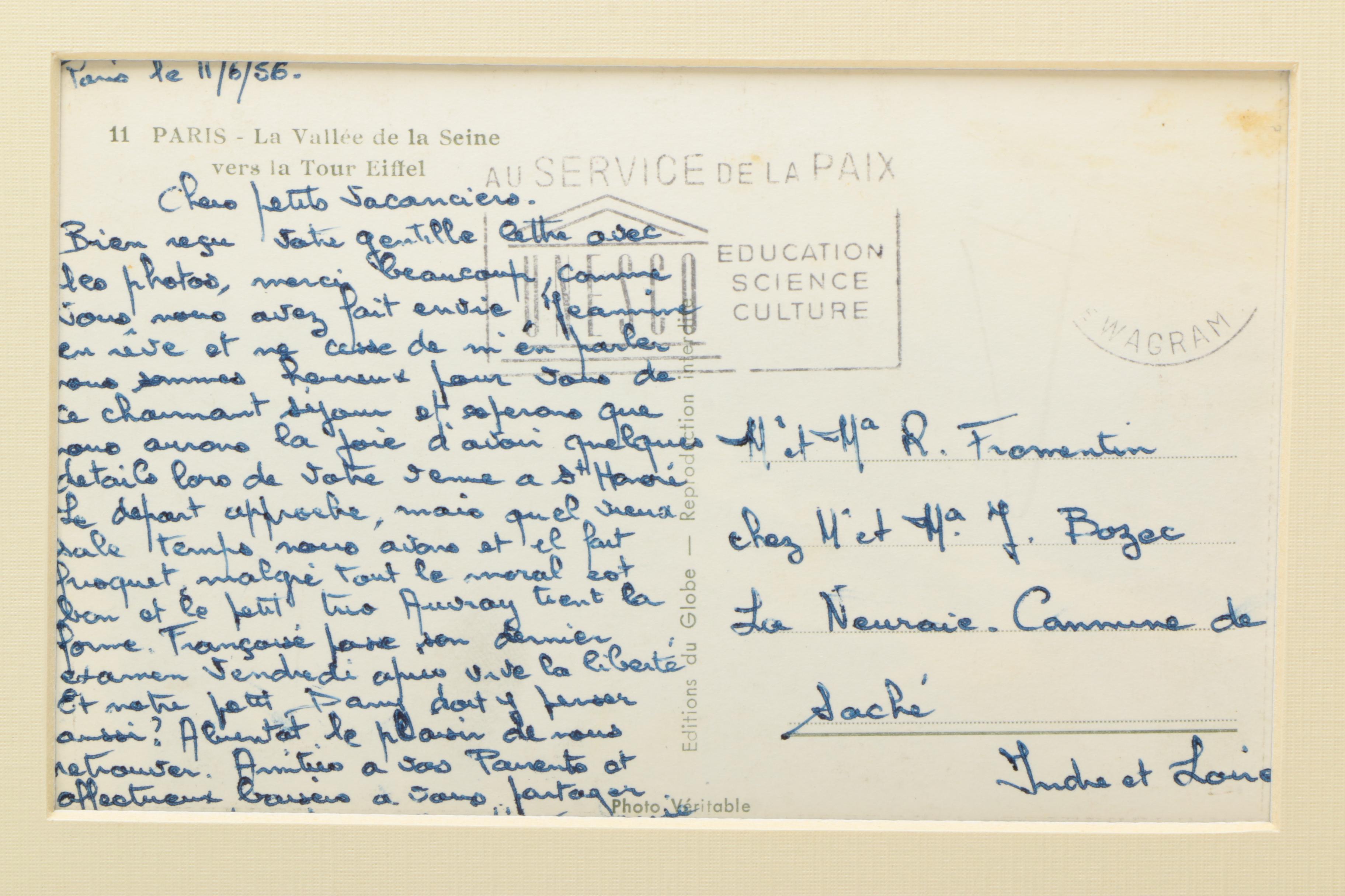 Vintage Parisian Postcard In Open-Backed Frame