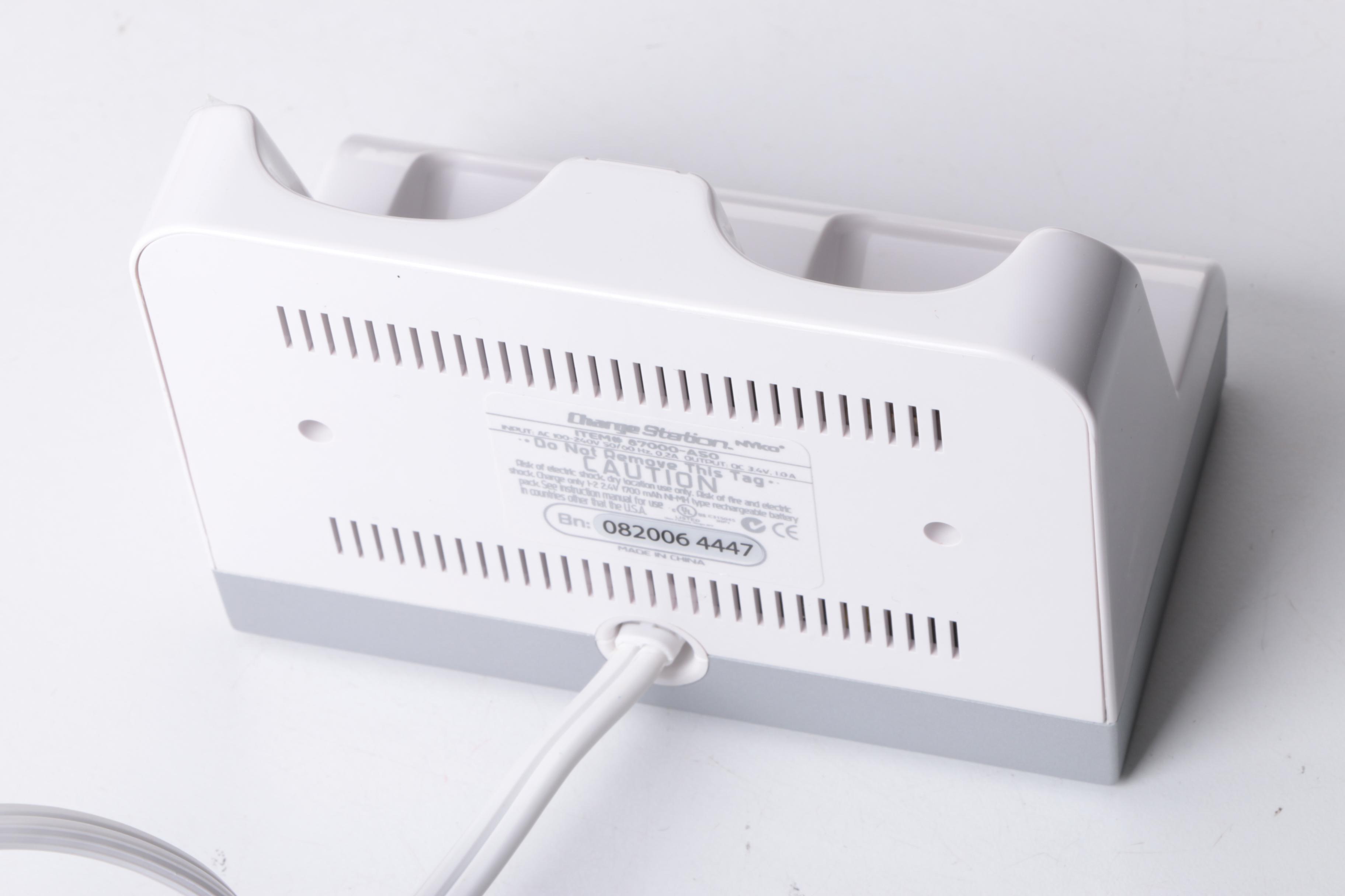 Wii Game Box, Charging Station, and Five Video Games