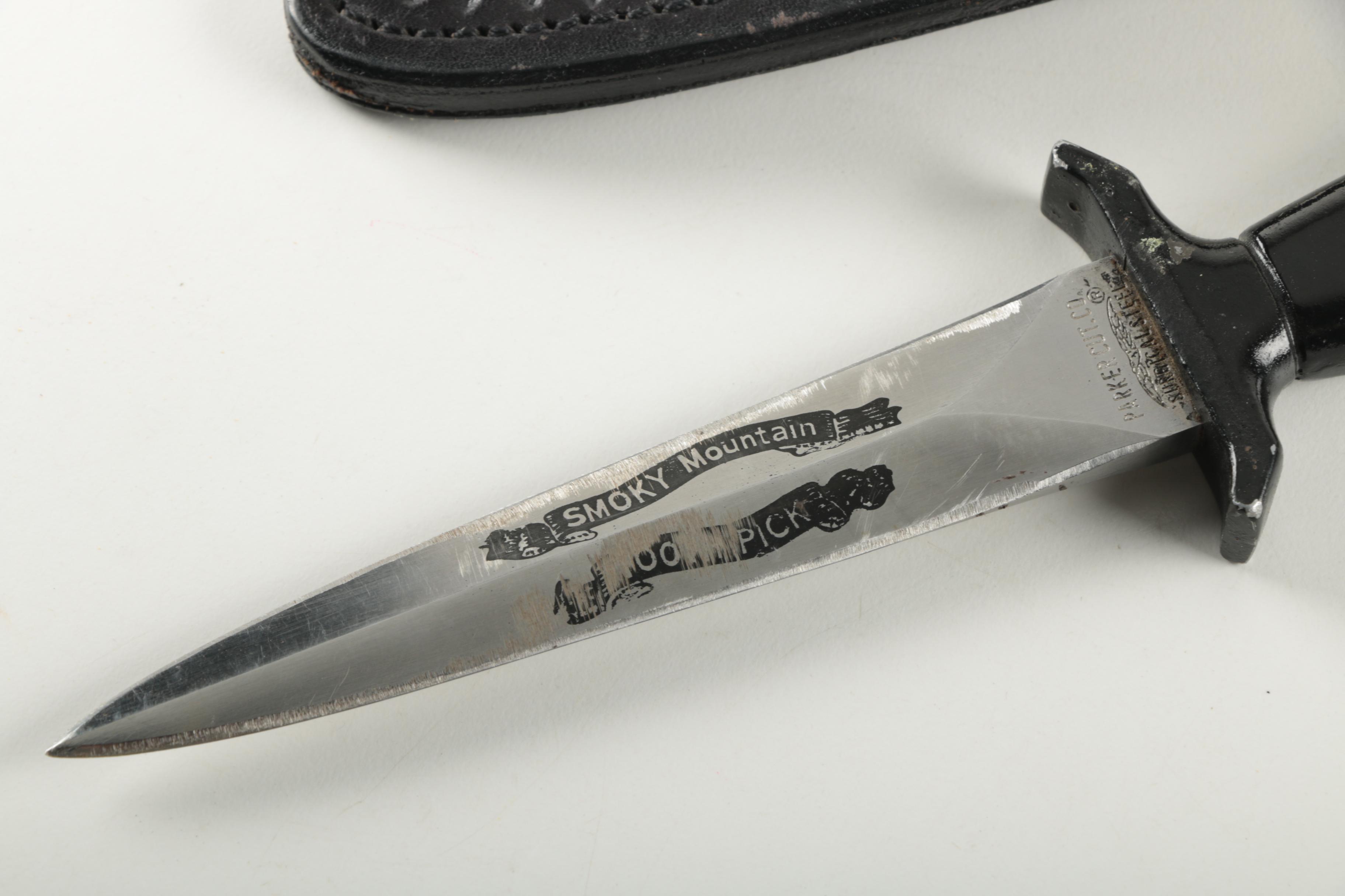 Parker "Old Smoky Mountain" Tooth Pick Boot Knife with Case