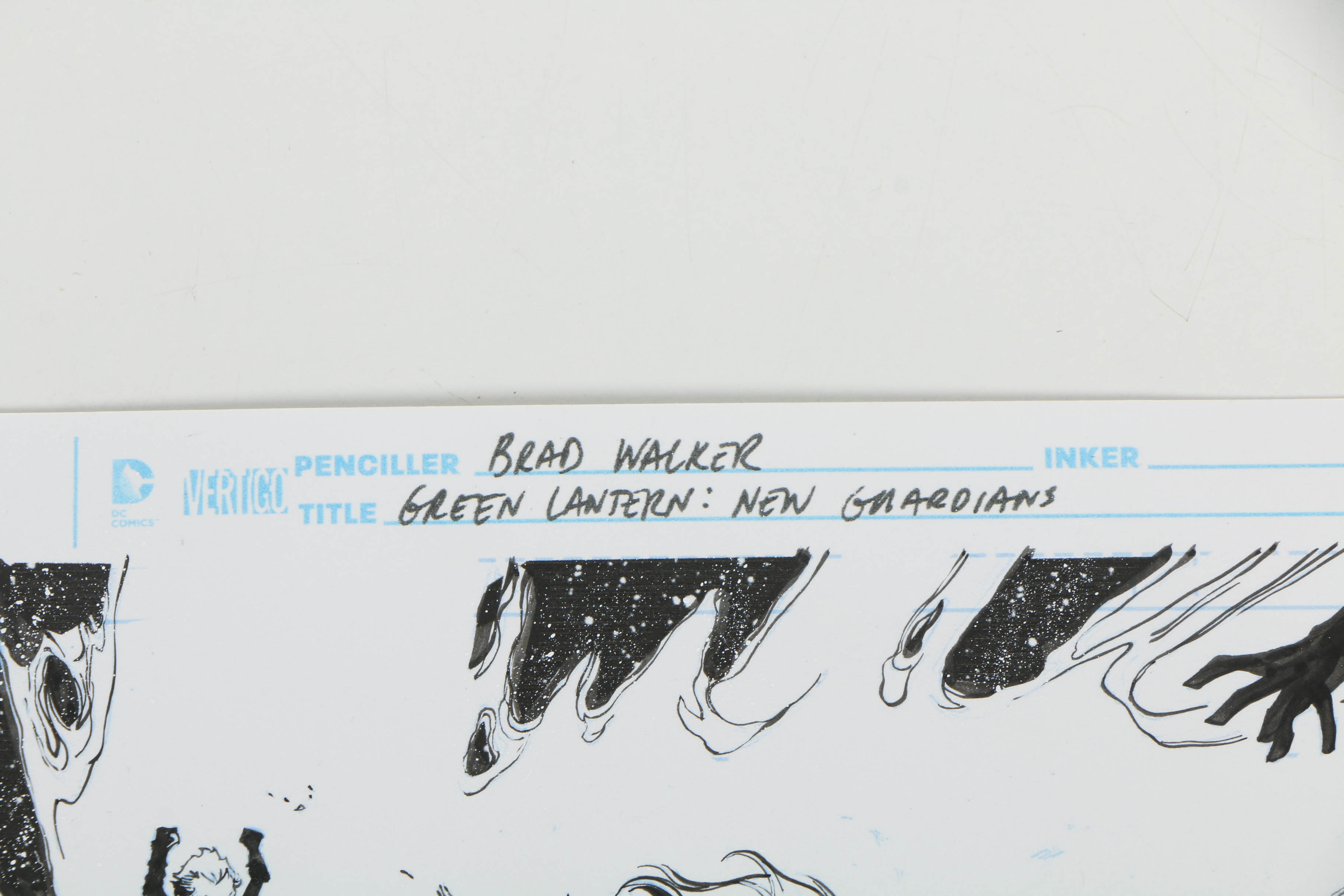 Pair of Brad Walker Ink and Graphite Drawings "Green Lantern: New Guardians"