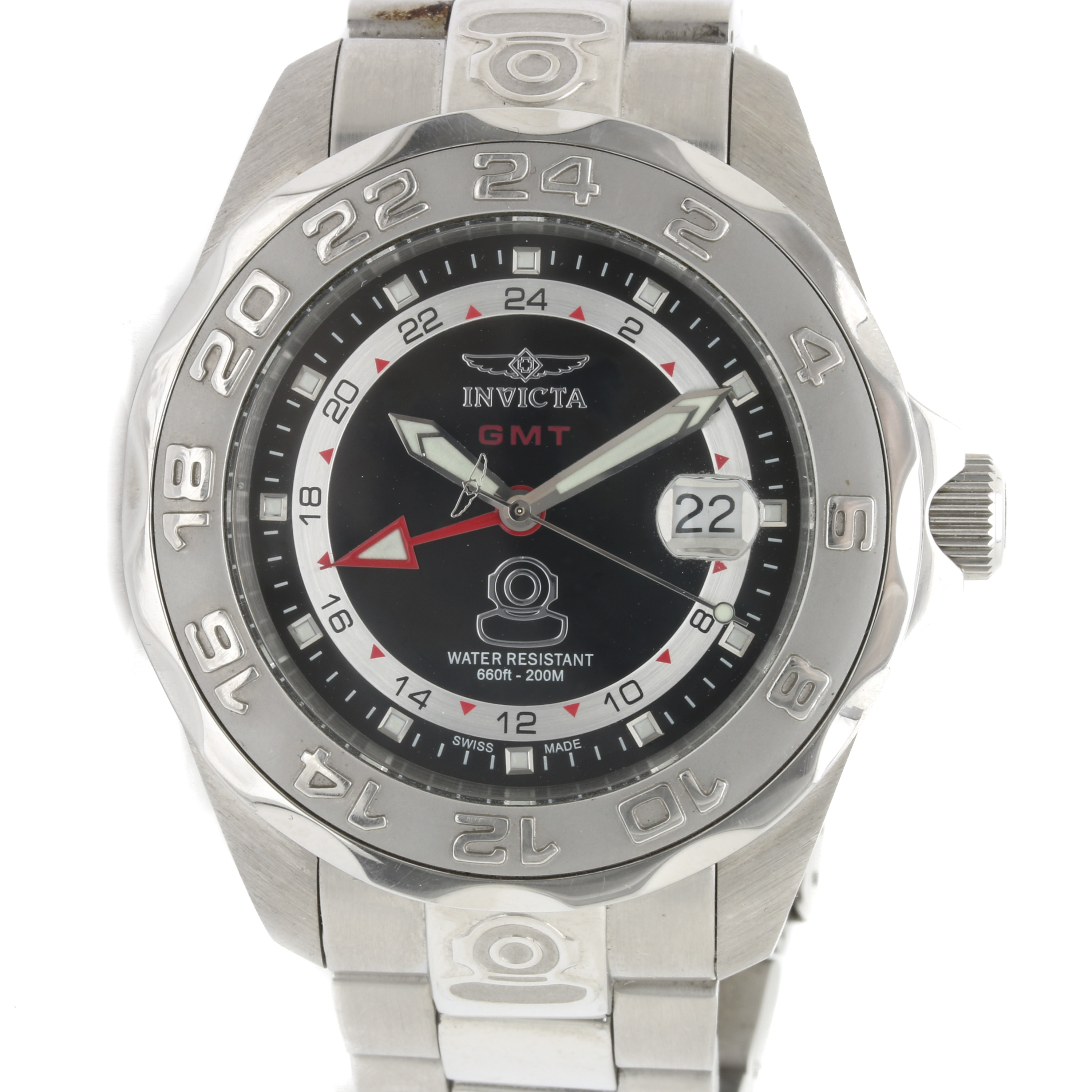 Invicta GMT Stainless Steel Watch