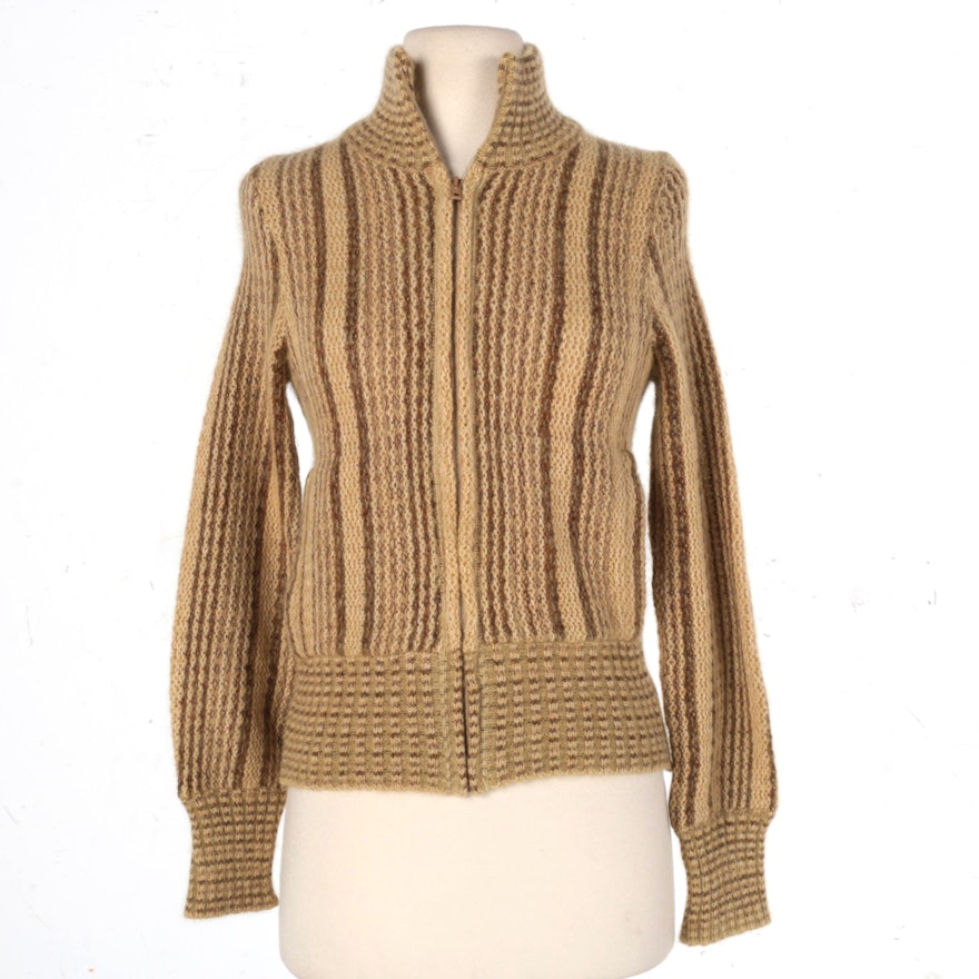 Christian Dior Tricots Knit Zip Up Cardigan