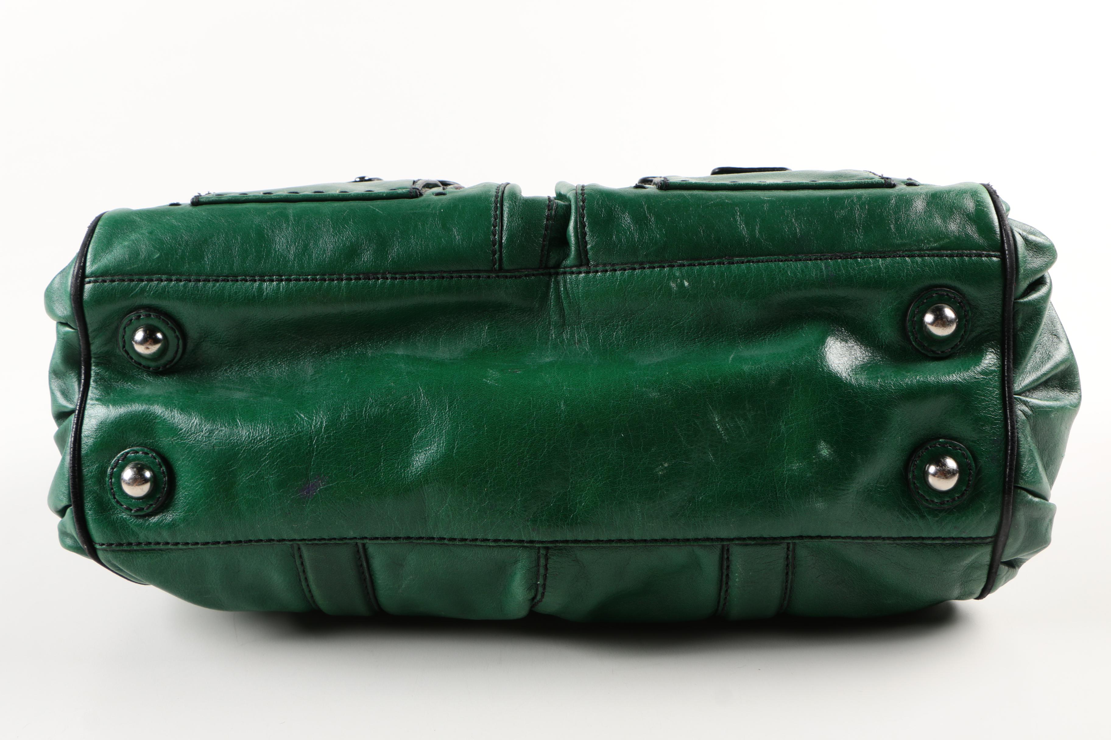 Lockheart Green Leather Shoulder Satchel