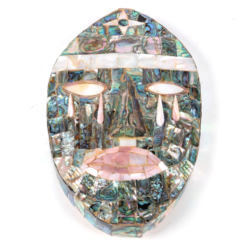 Mexican Mid Century Abalone Mask