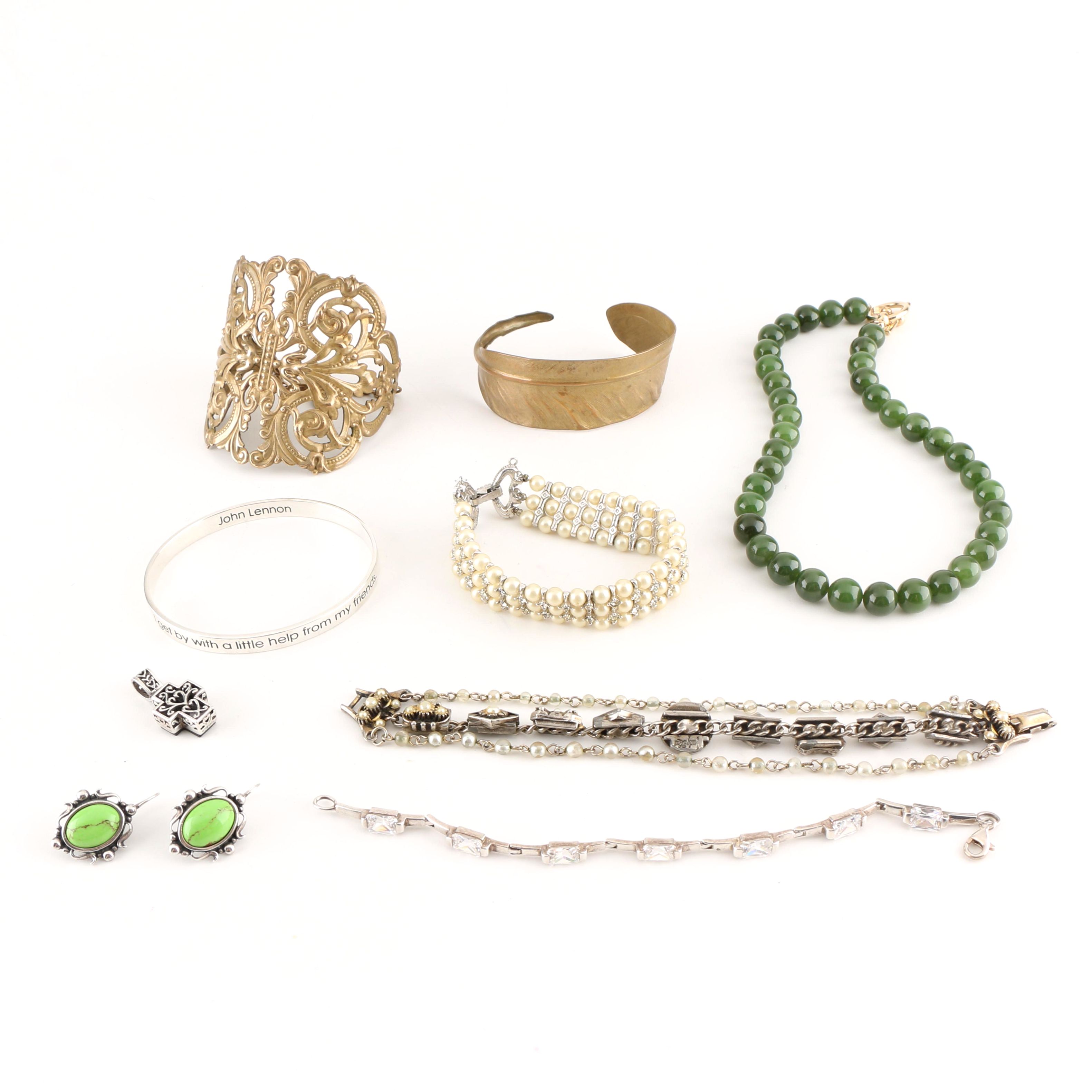 Assortment of Costume Jewelry Featuring Ciner and Sterling Silver