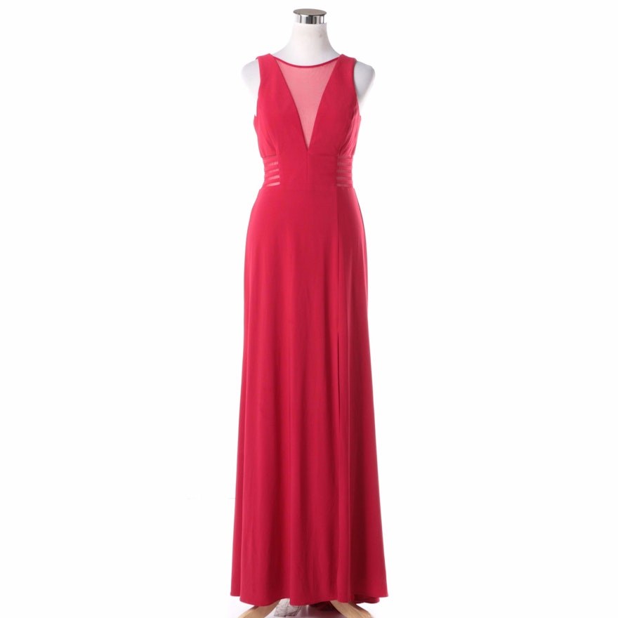 Morgan & Co. Red Illusion Gown