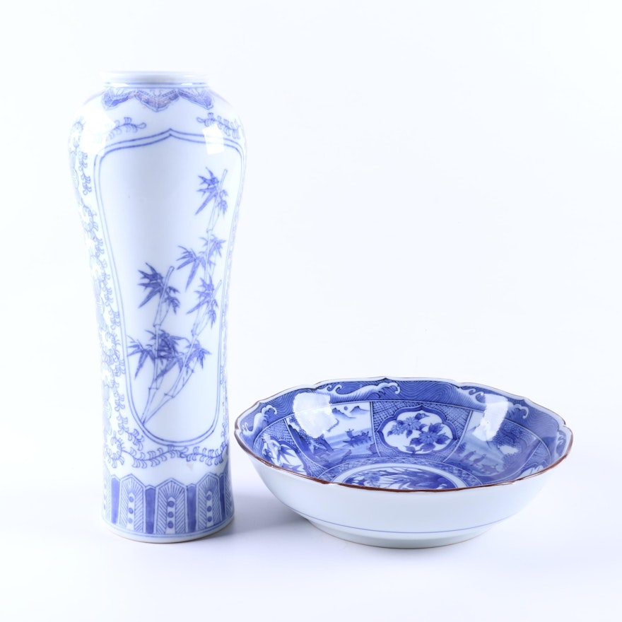 Japanese Porcelain Bowl and Vase