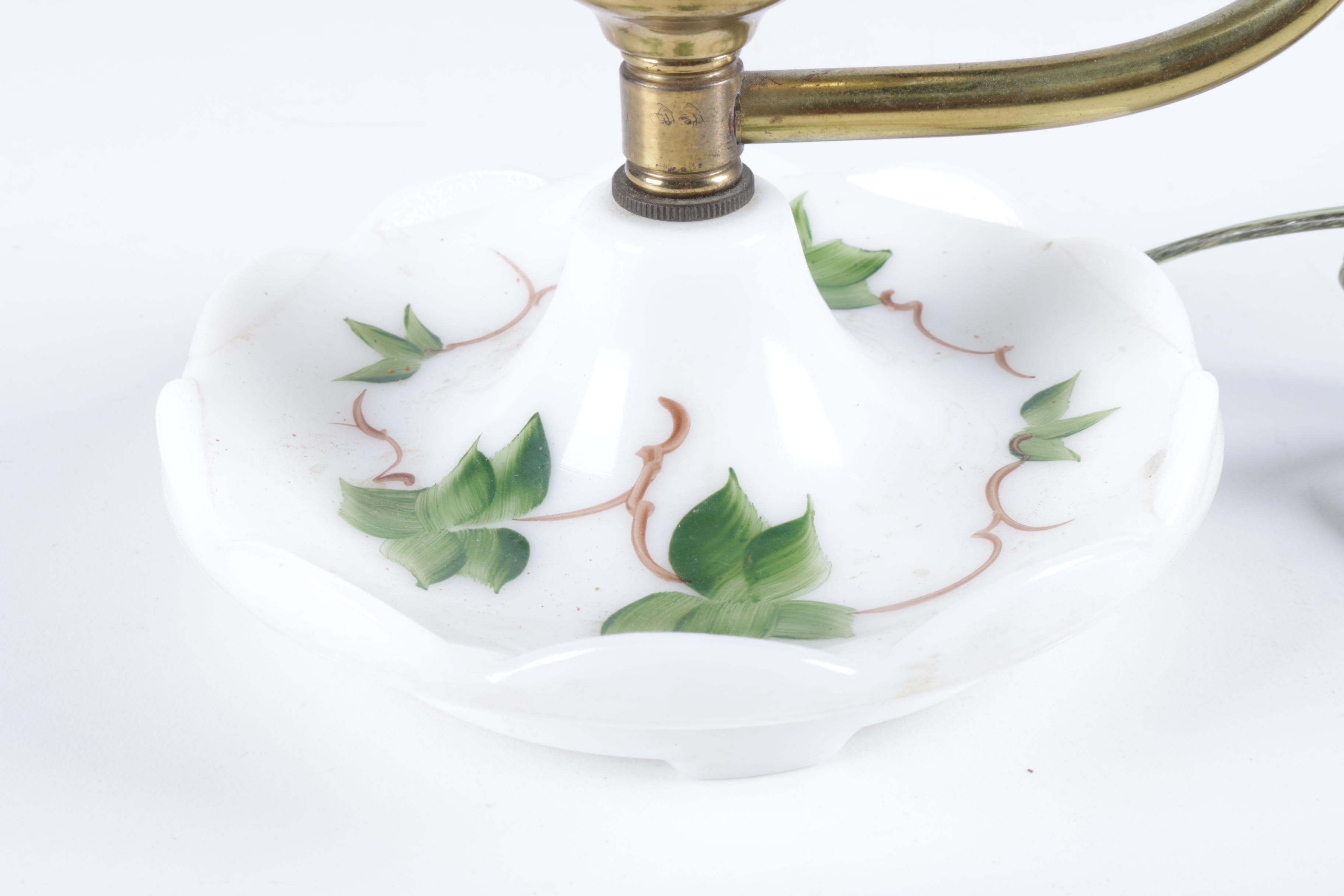 Ceramic and Brass Hurricane Electric Lamp