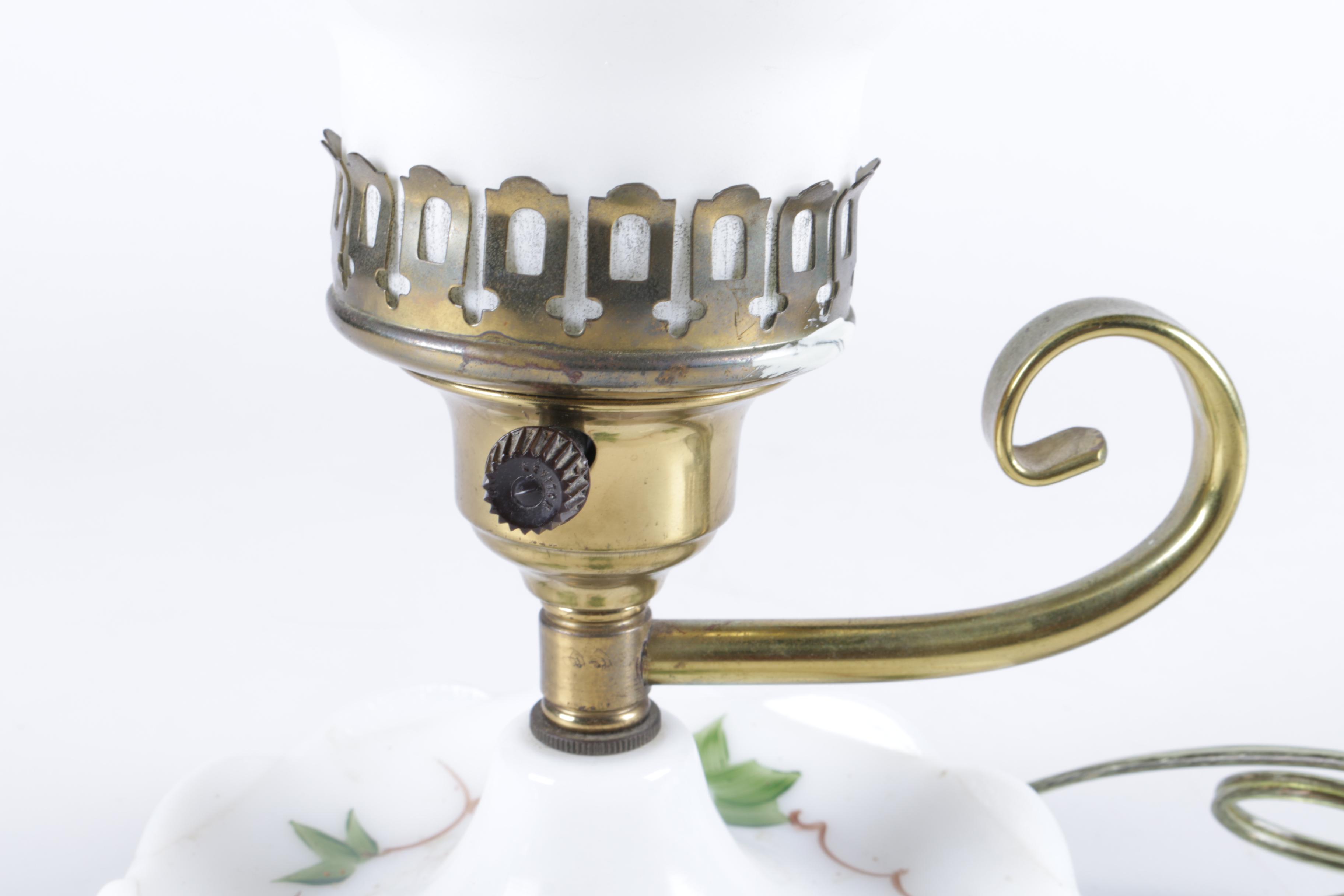 Ceramic and Brass Hurricane Electric Lamp