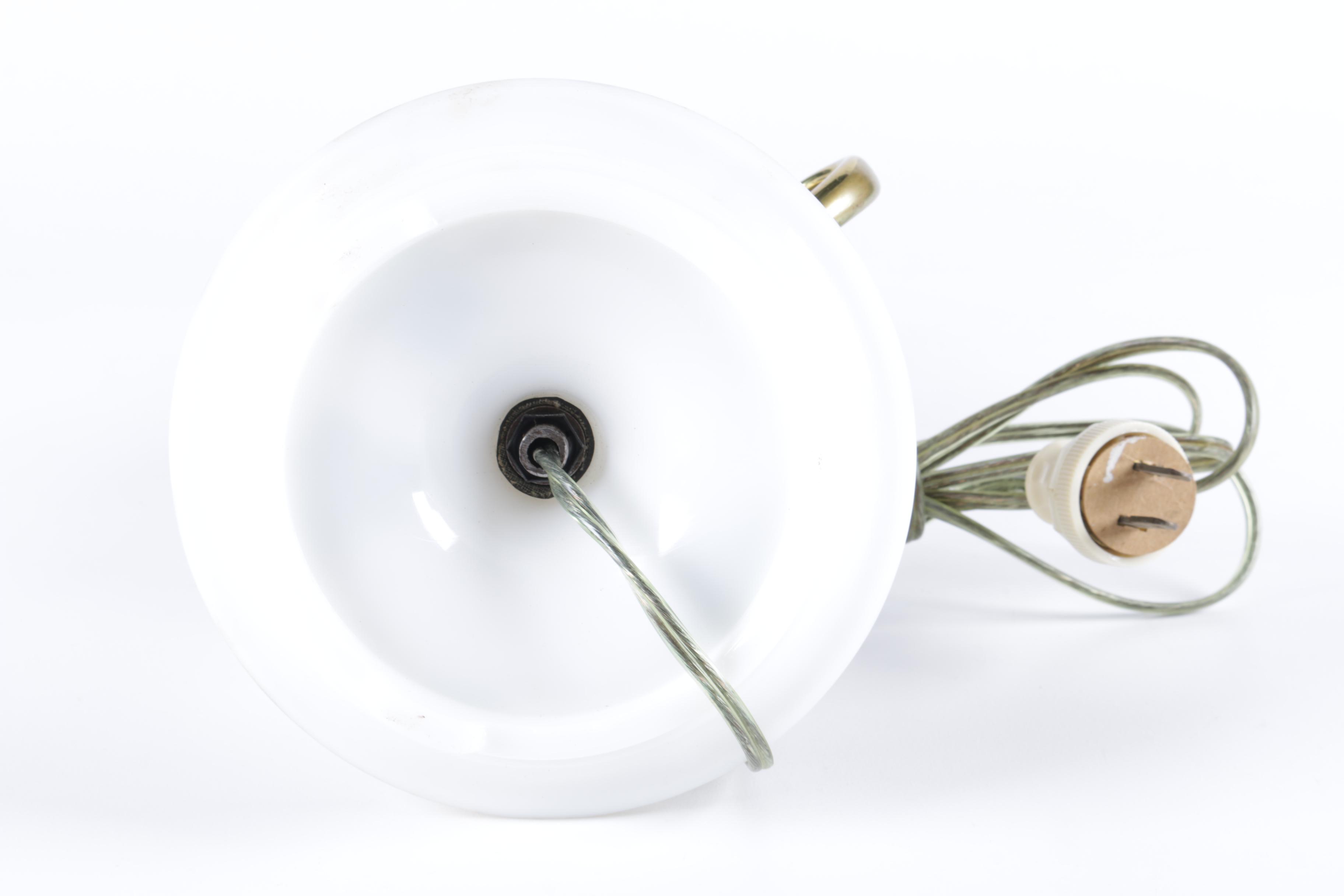 Ceramic and Brass Hurricane Electric Lamp