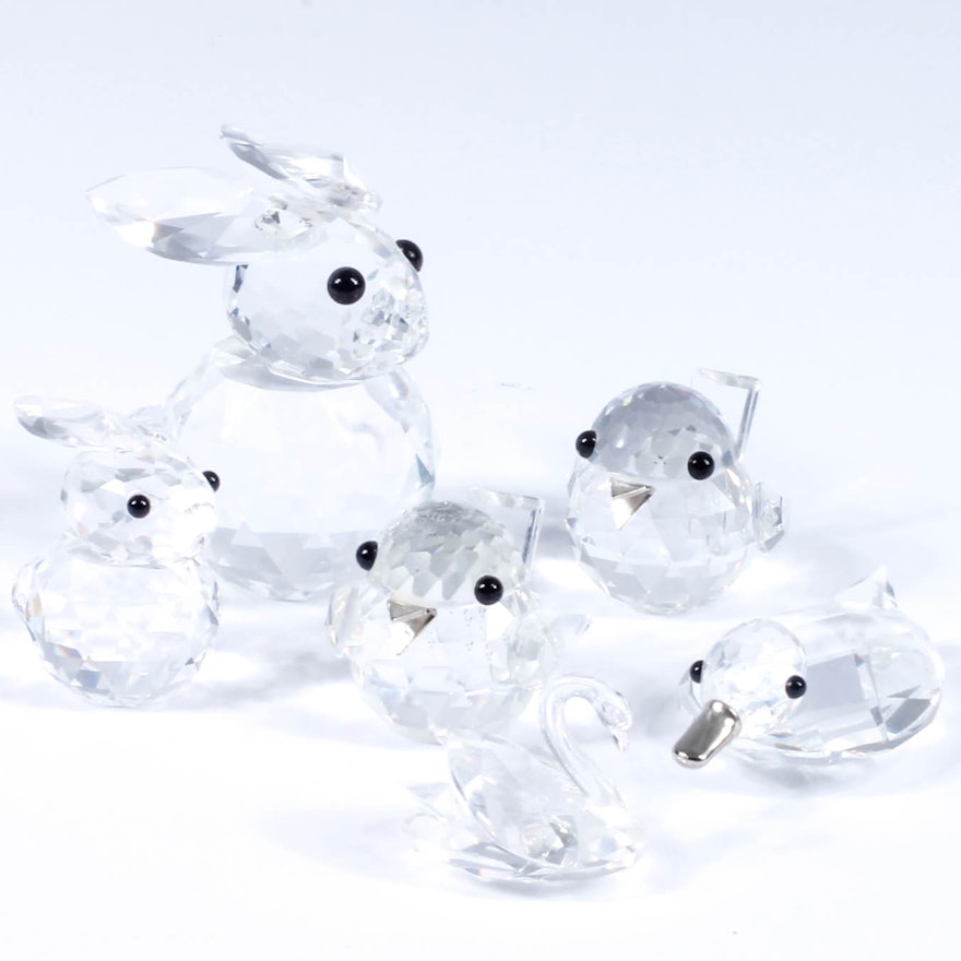 Collection of Swarovski Crystal Bunnies and Birds