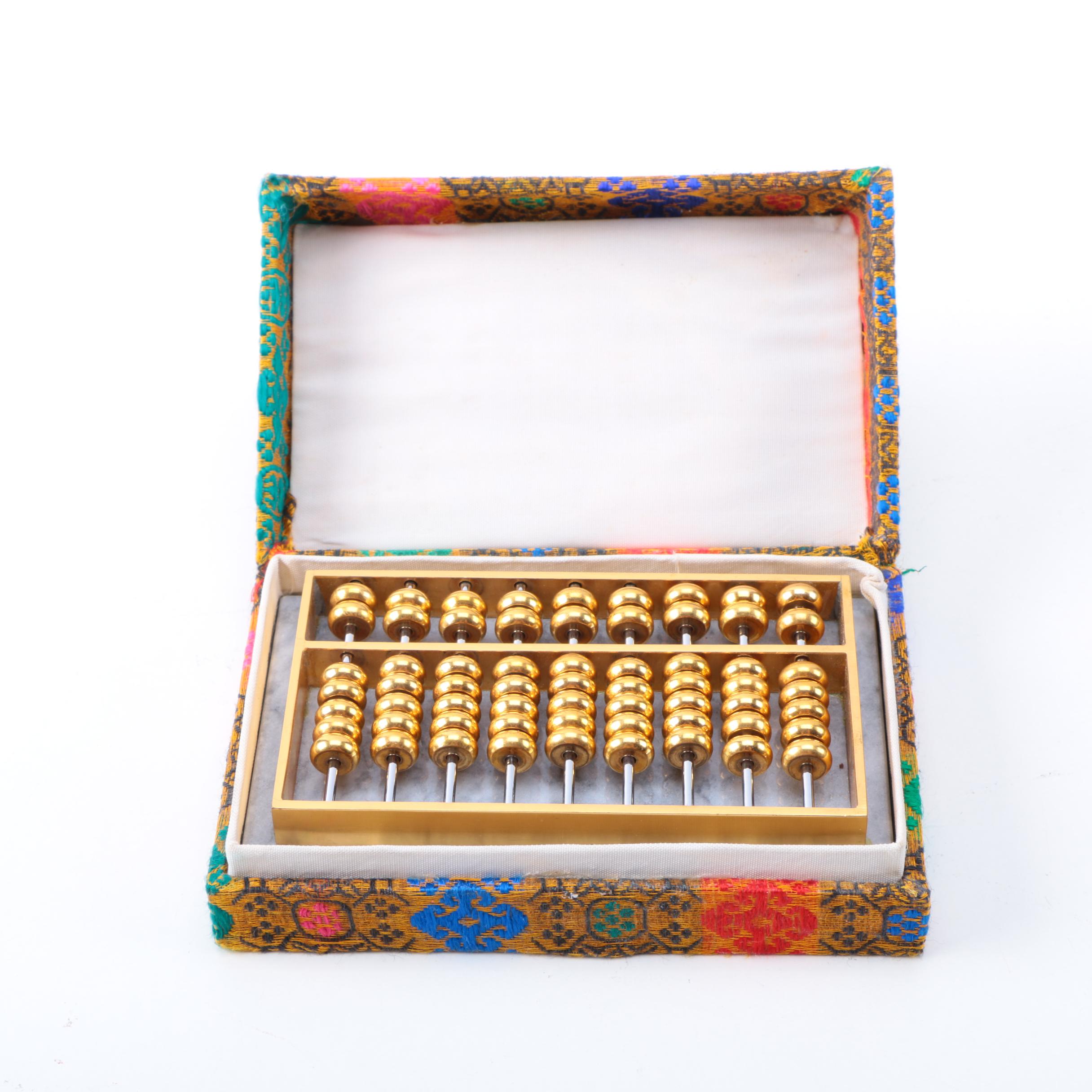 Metal Abacus on Marble Base