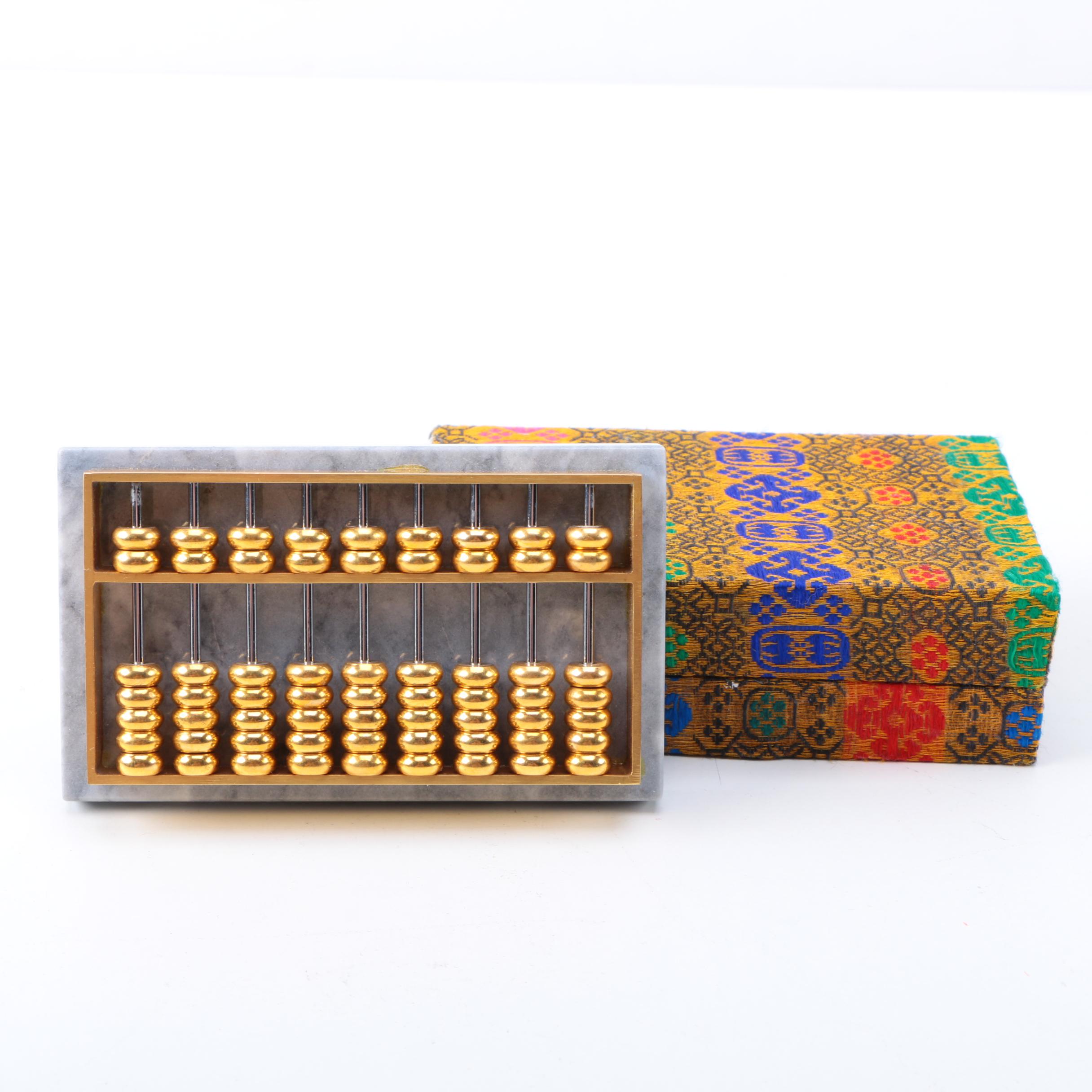 Metal Abacus on Marble Base