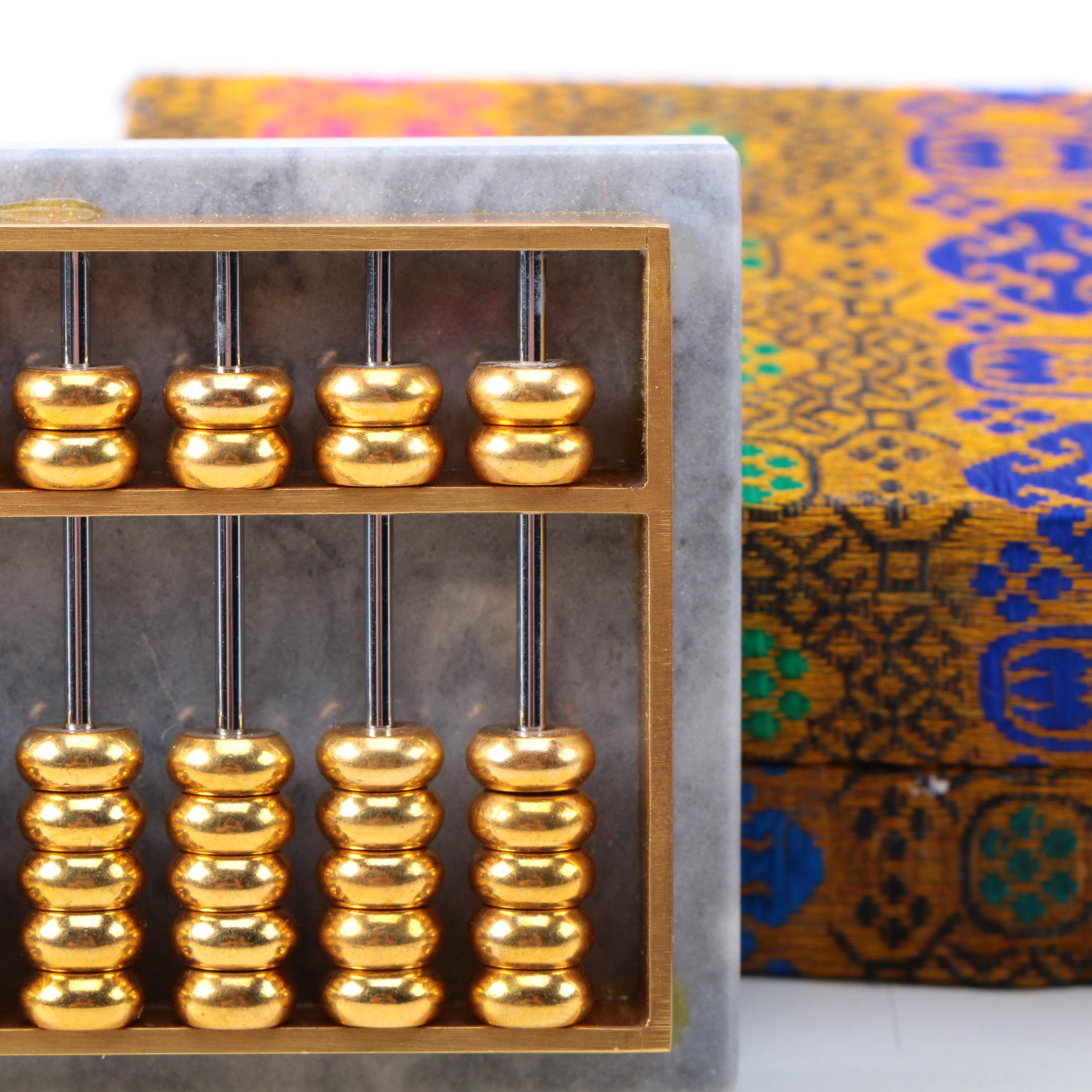 Metal Abacus on Marble Base