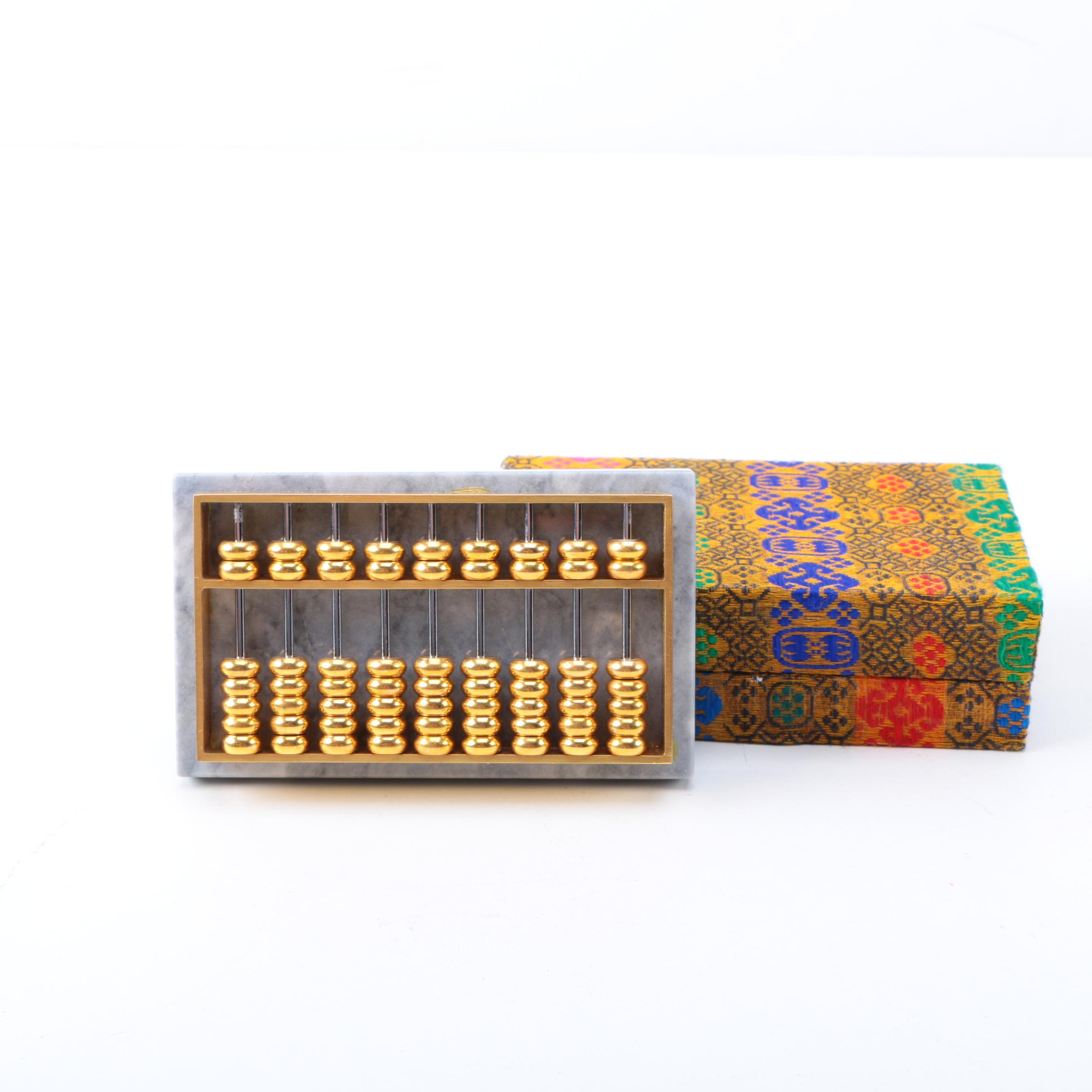 Metal Abacus on Marble Base