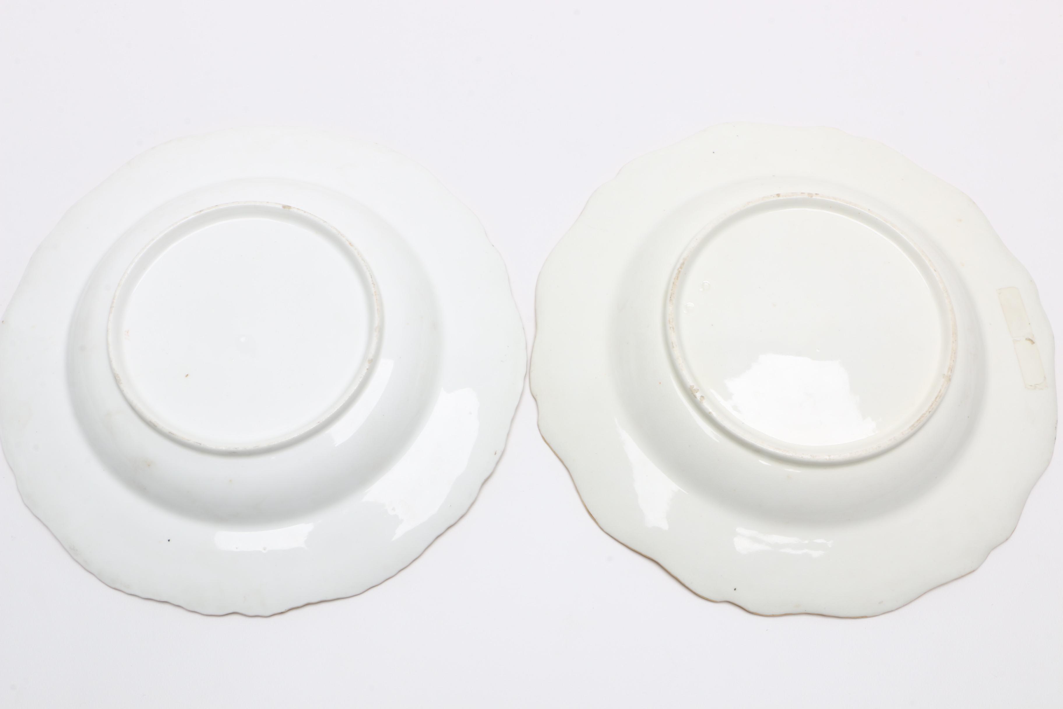Antique Hand-Painted Porcelain Soup Plates
