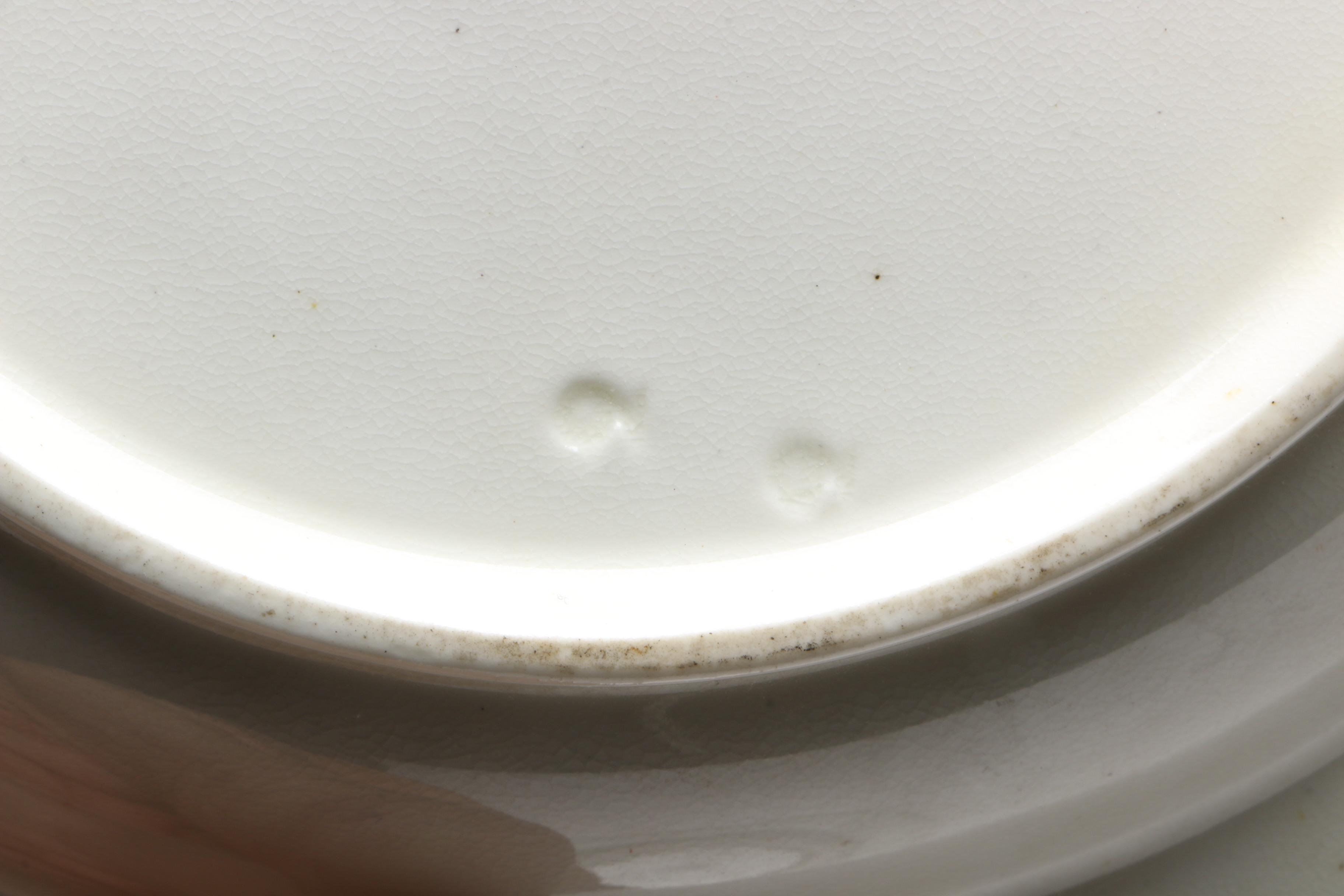 Antique Hand-Painted Porcelain Soup Plates