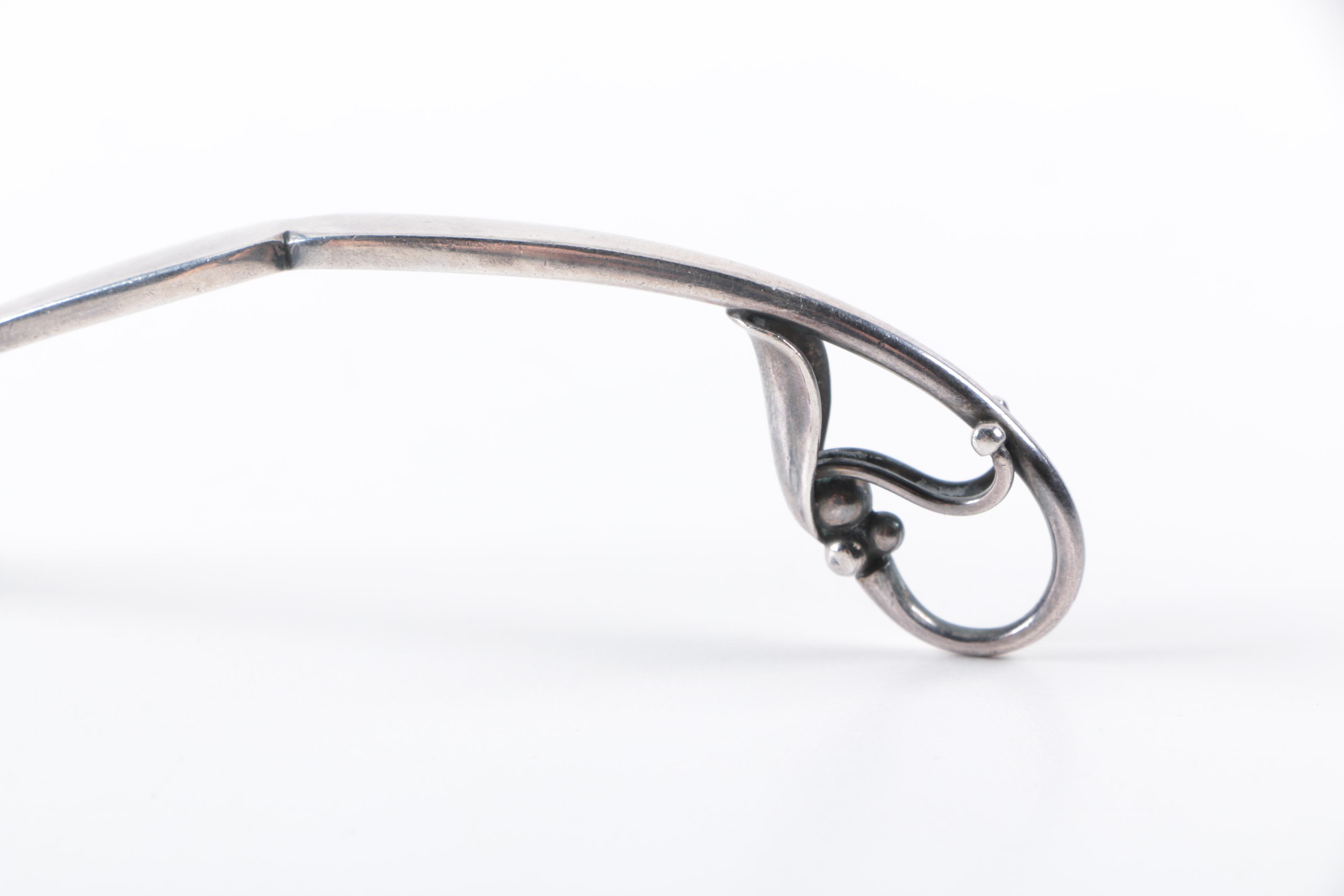 Georg Jensen "Ornamental" Sterling Fork and "Blossom" Sugar Tongs