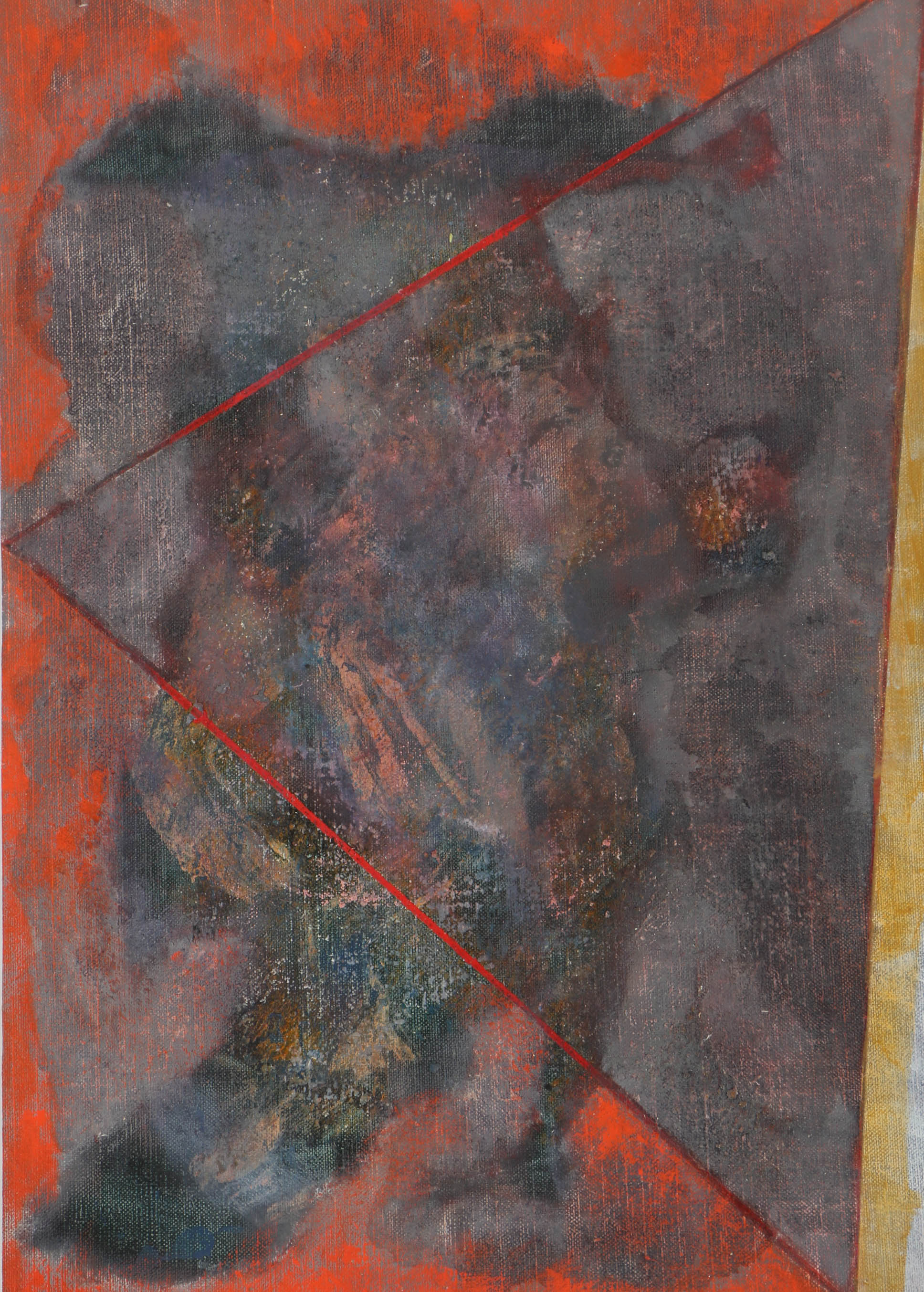 Ricardo Morin Oil Painting on Unstretched Linen “Triangulation No. 35”