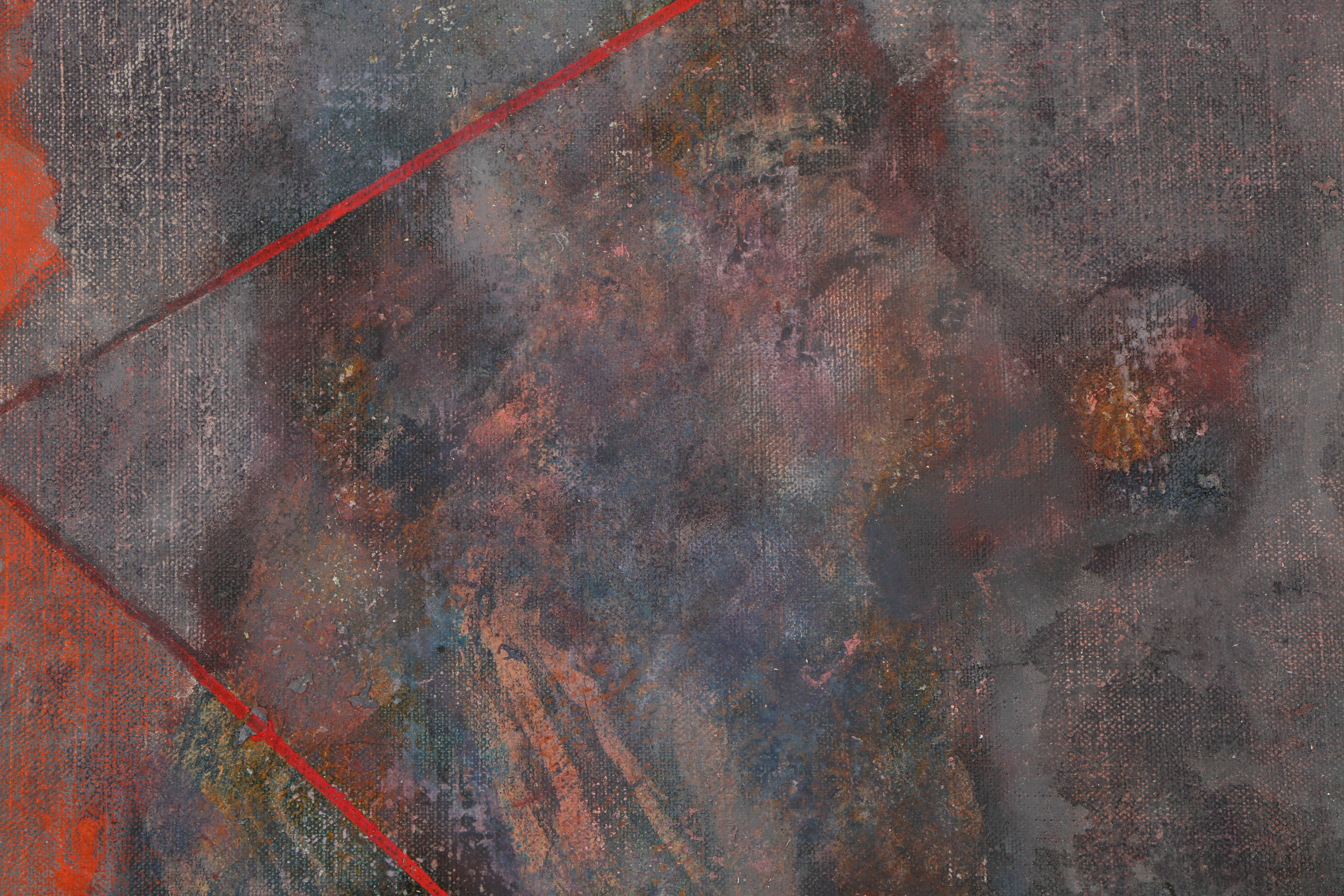 Ricardo Morin Oil Painting on Unstretched Linen “Triangulation No. 35”