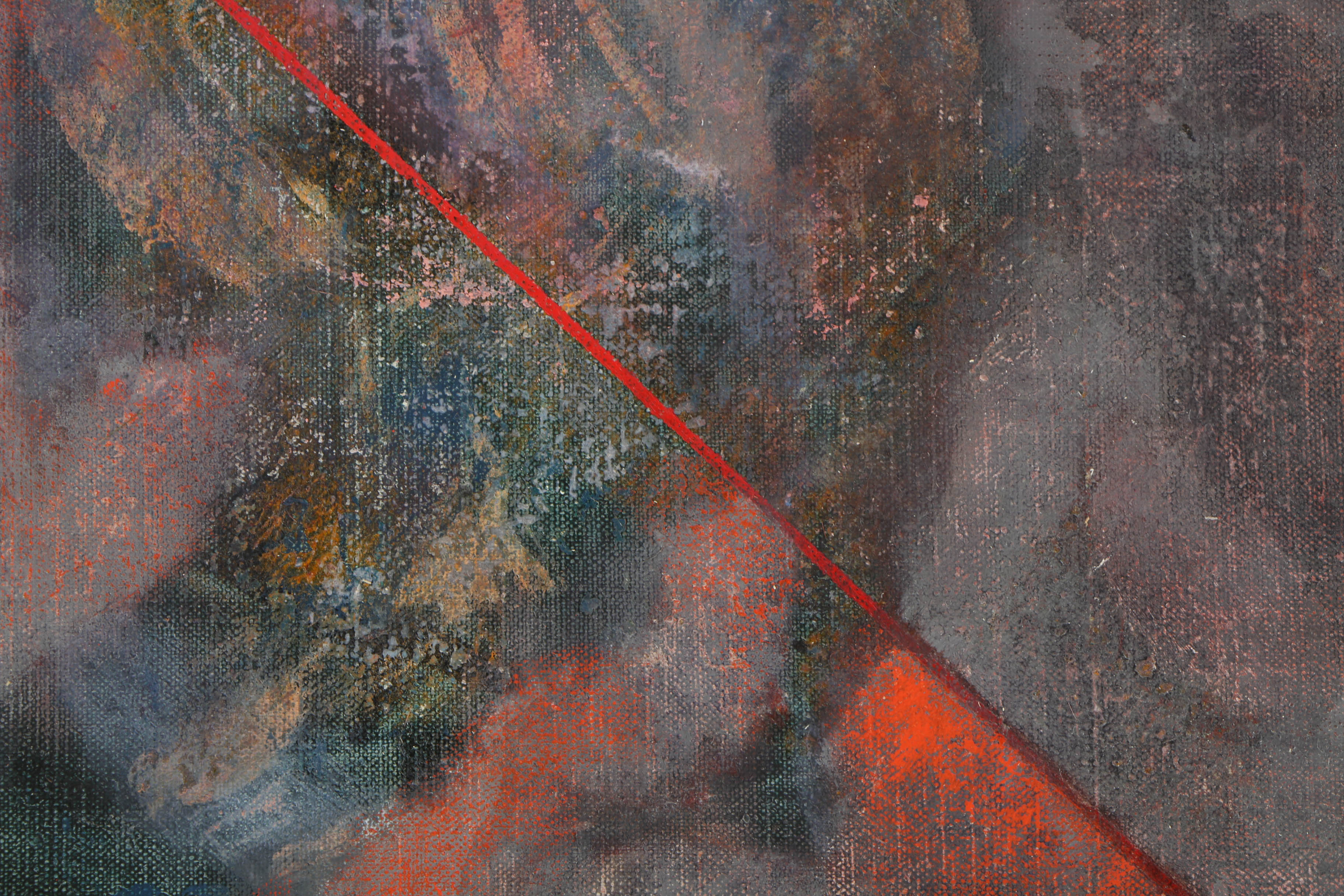 Ricardo Morin Oil Painting on Unstretched Linen “Triangulation No. 35”