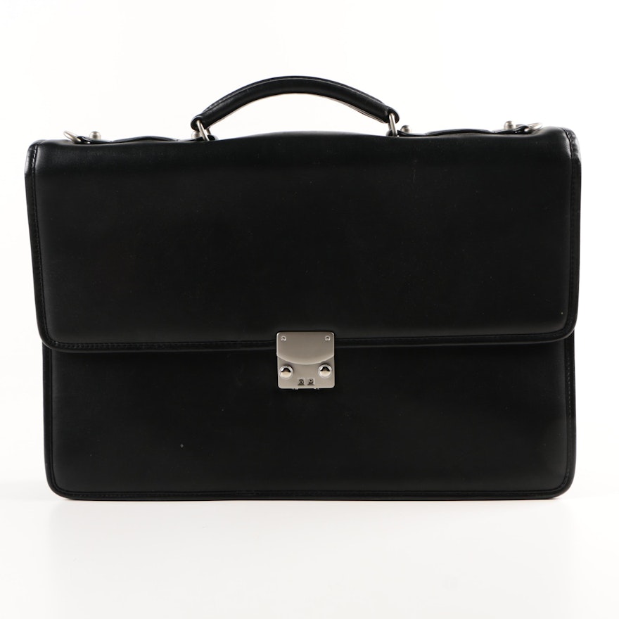 DeBon Black Leather Briefcase