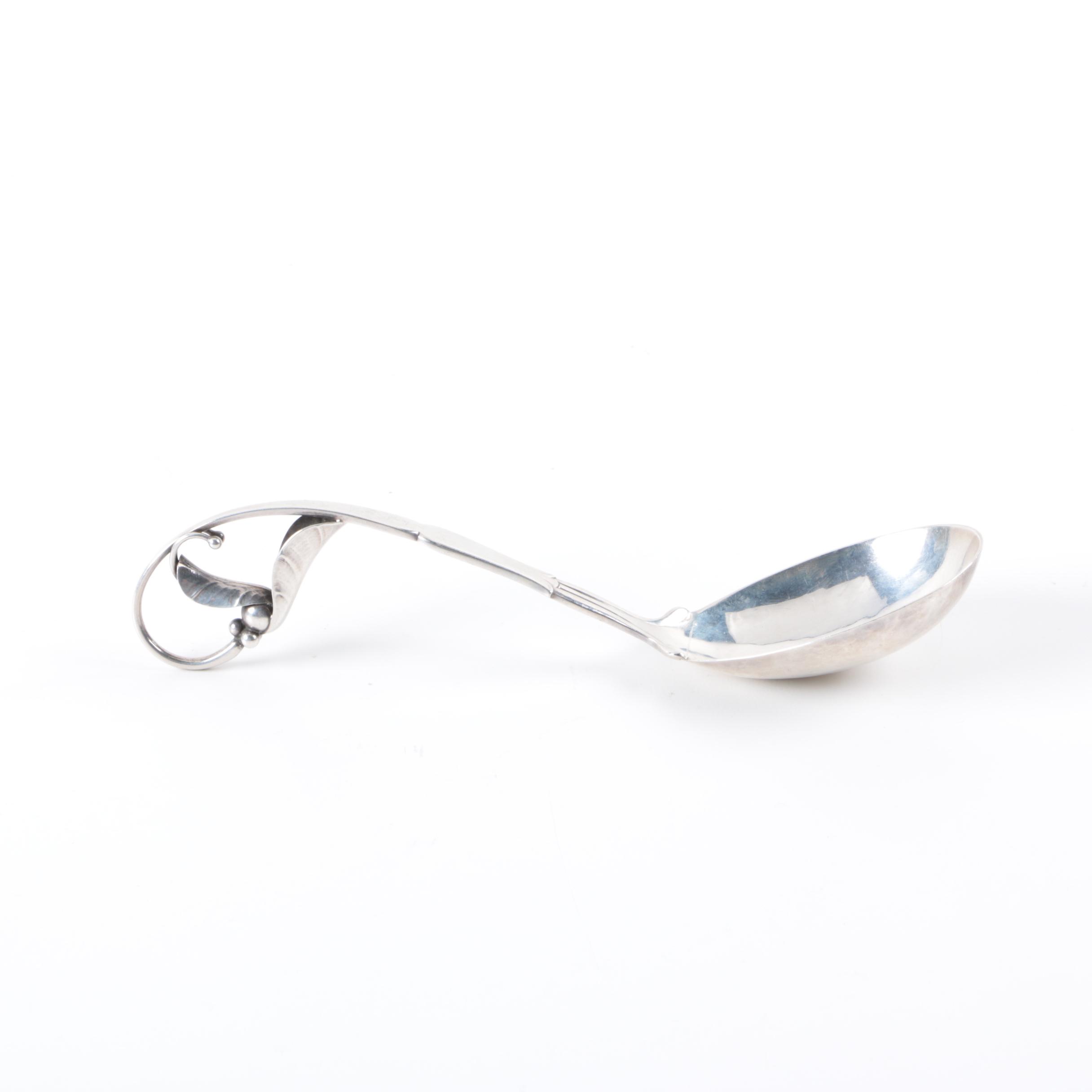 Early 20th Century Georg Jensen "Ornamental" Sterling Silver Serving Spoon
