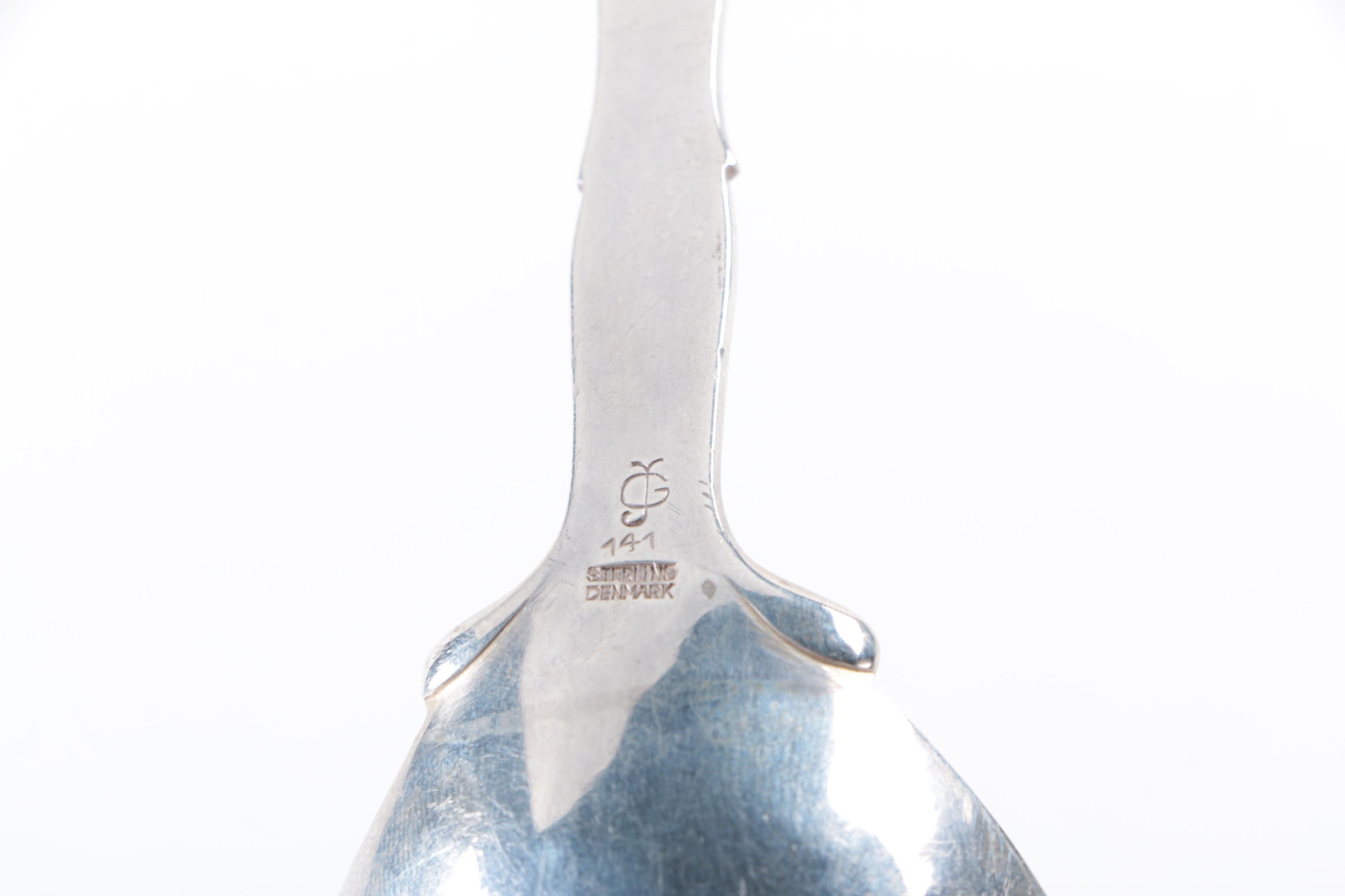 Early 20th Century Georg Jensen "Ornamental" Sterling Silver Serving Spoon