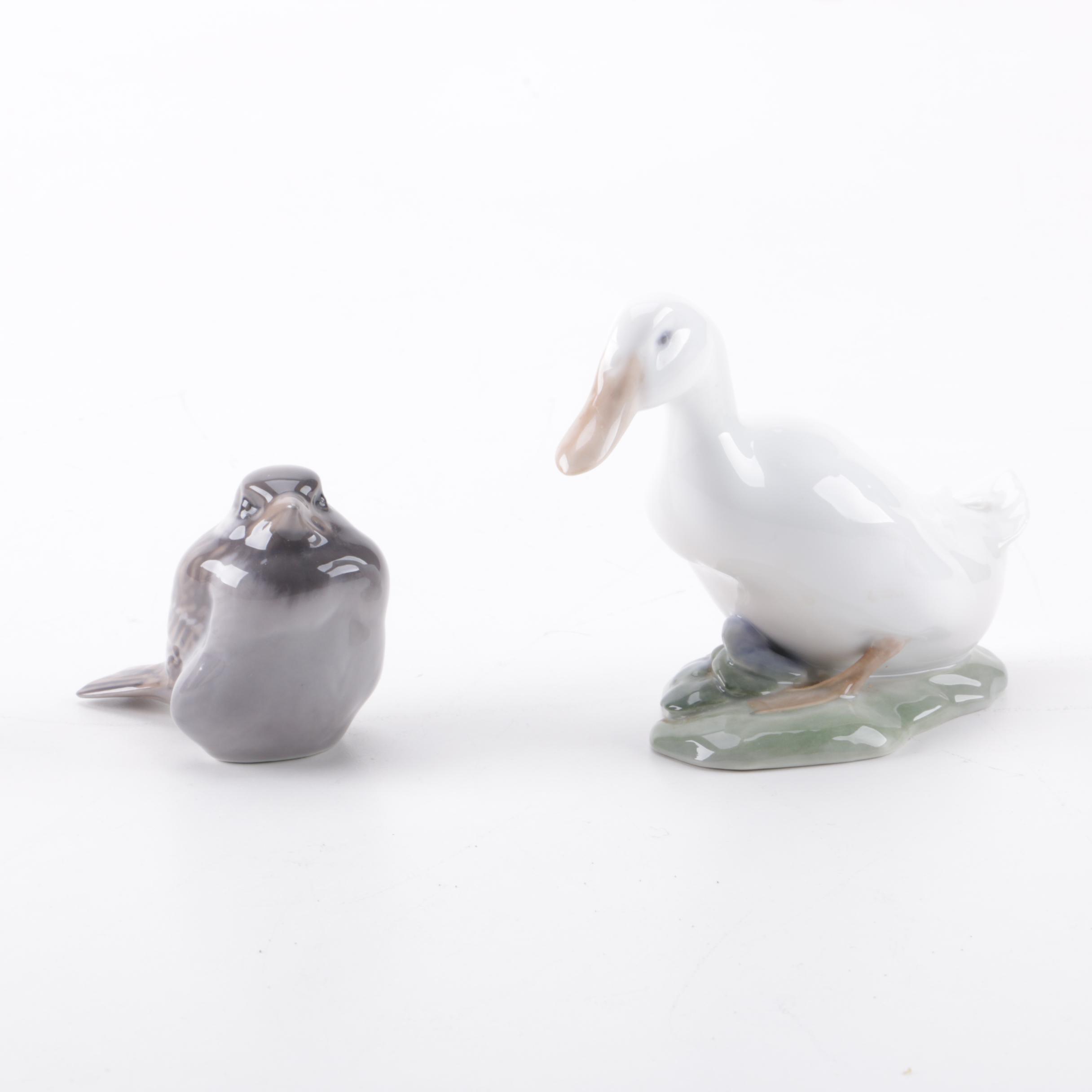 Royal Copenhagen Porcelain Animal Figurines with "White Duck"