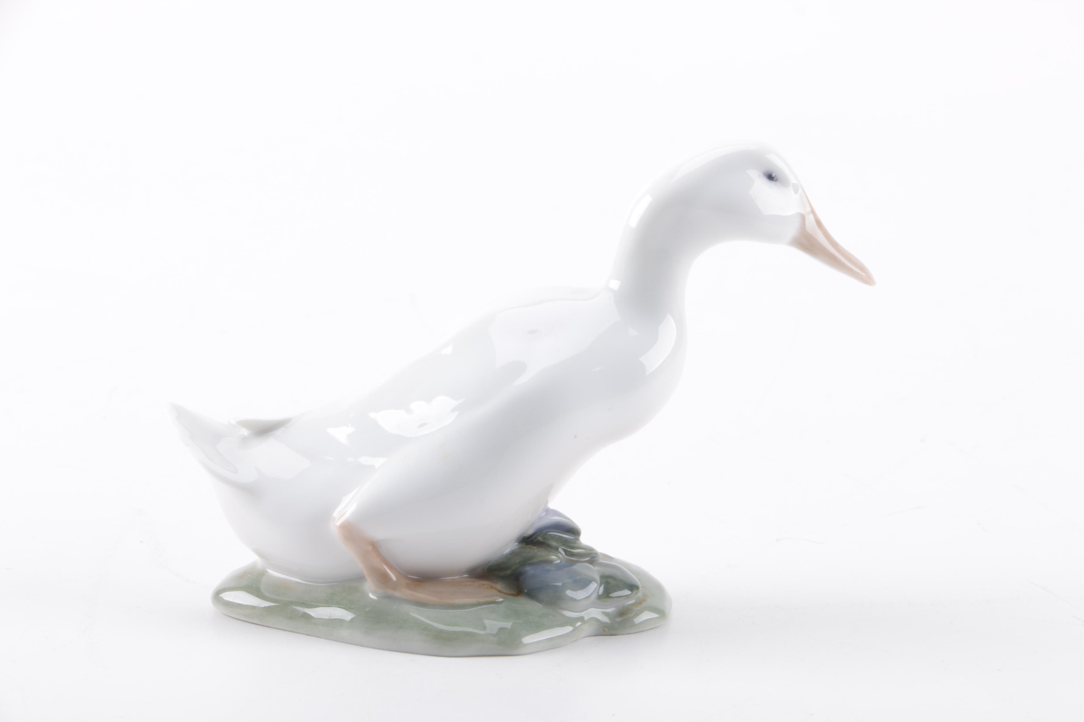 Royal Copenhagen Porcelain Animal Figurines with "White Duck"