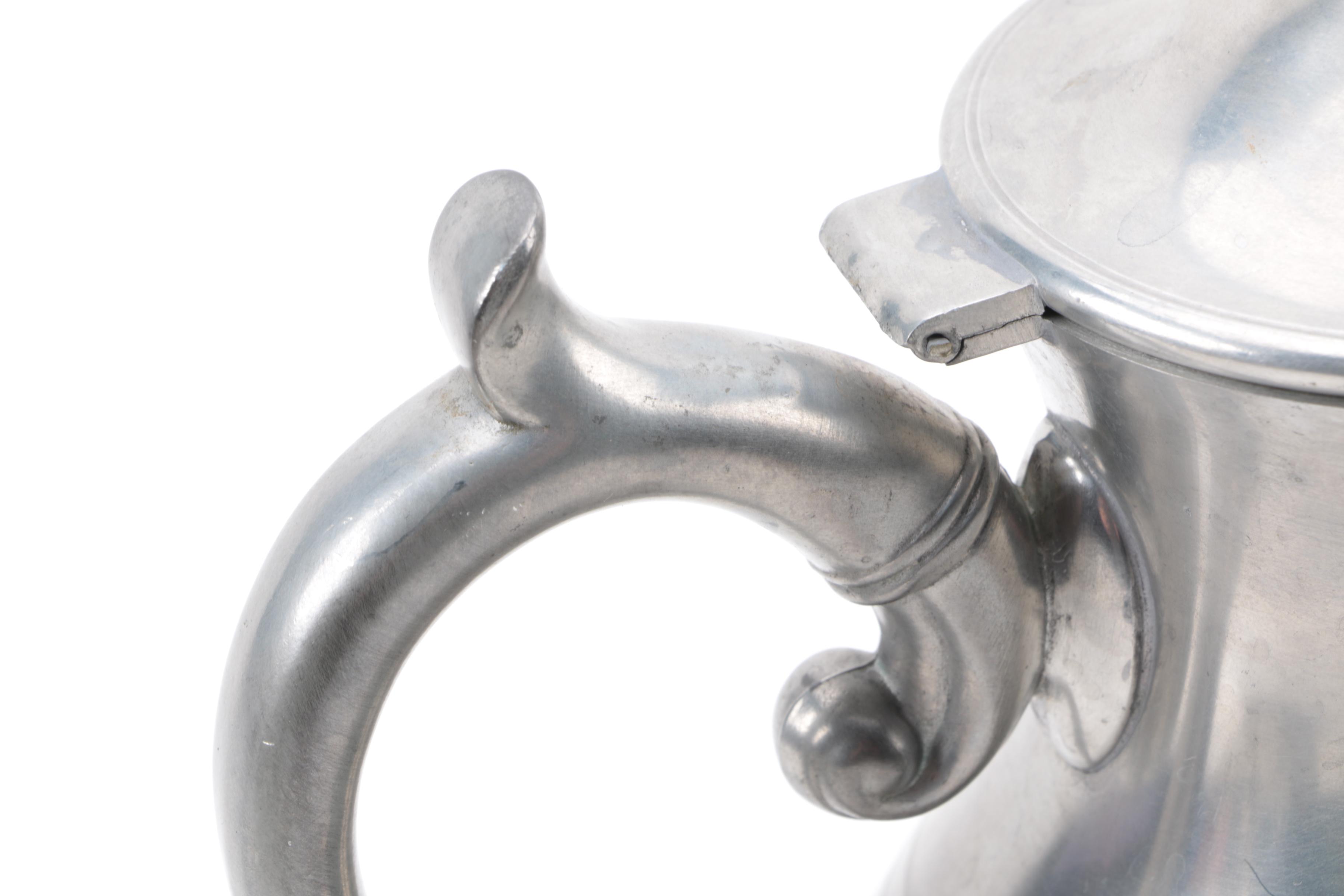 Gorham Pewter Bowl and Woodbury Pewterers Coffee Pot