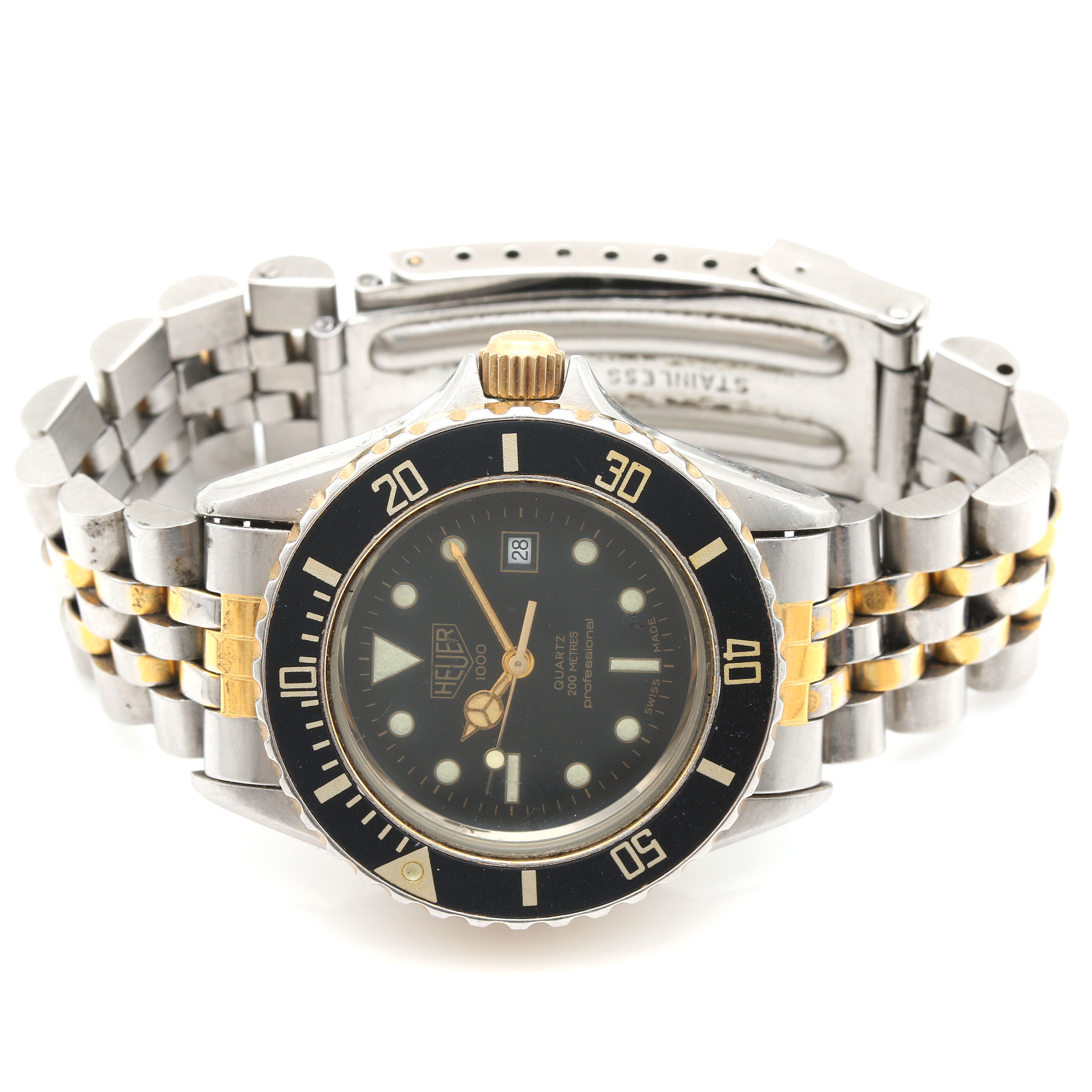 Heuer Stainless Steel Two-Tone Watch