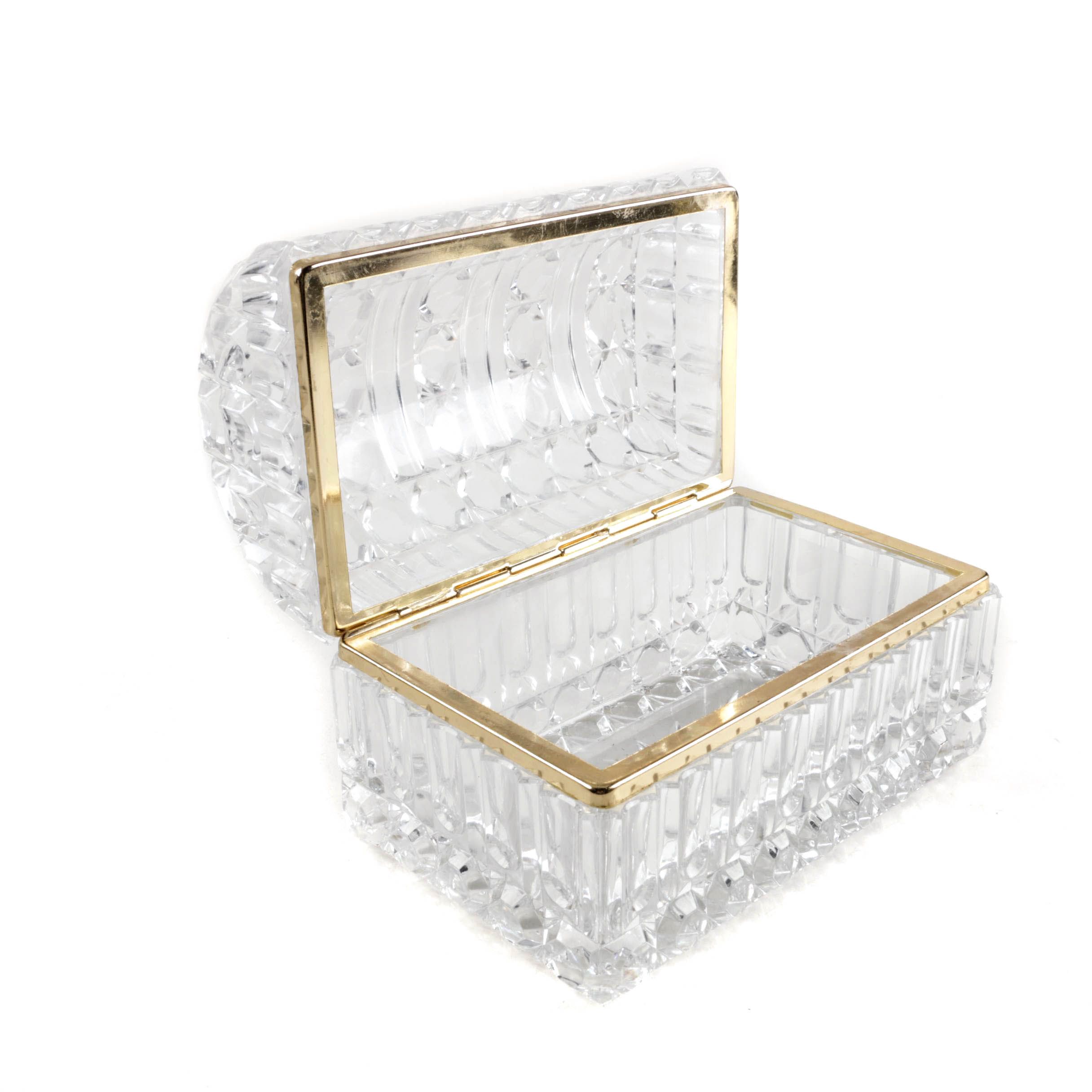 Gold Trimmed Crystal Trinket Chest