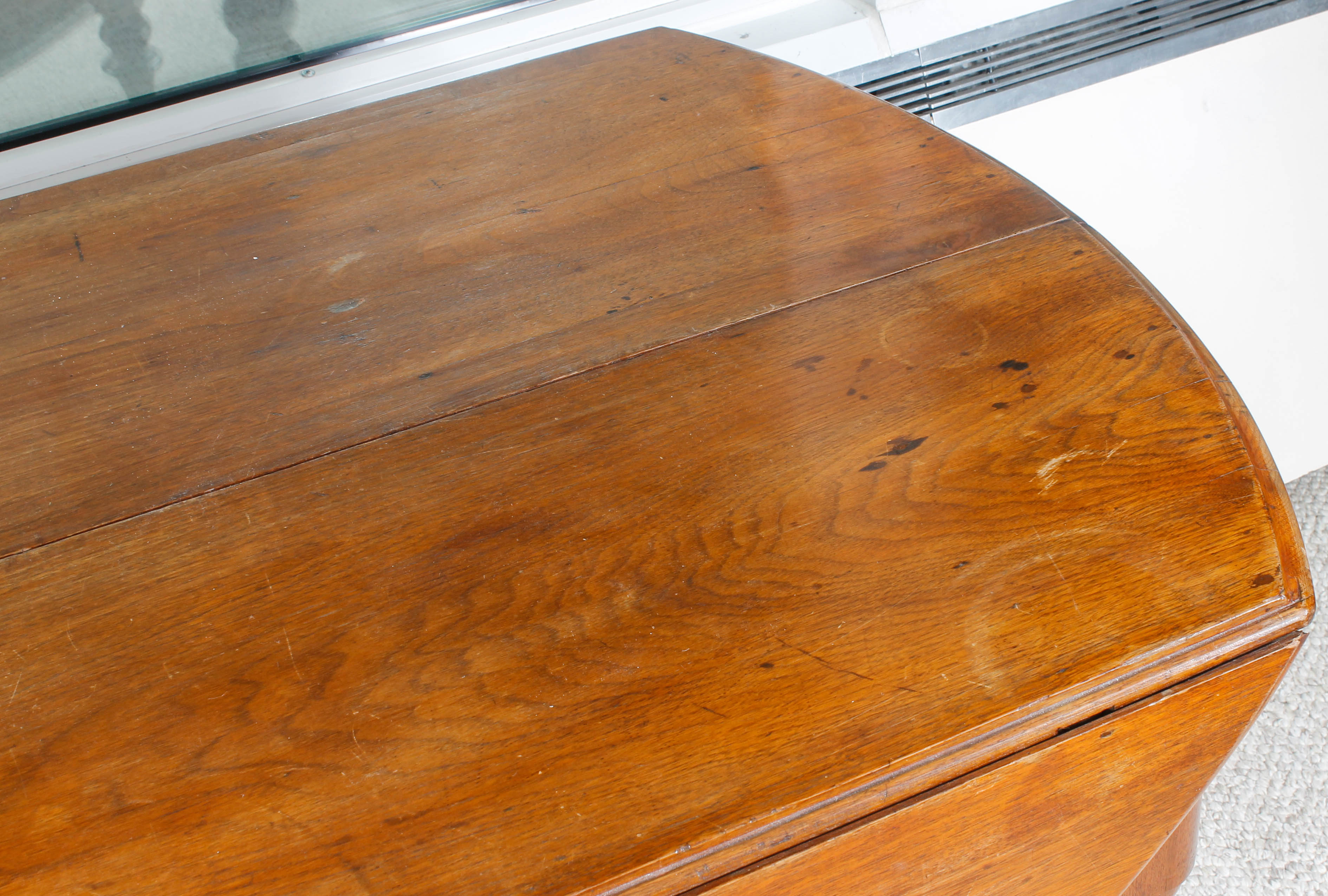 Antique Victorian Drop-Leaf Table with Bobbin-Turned Legs