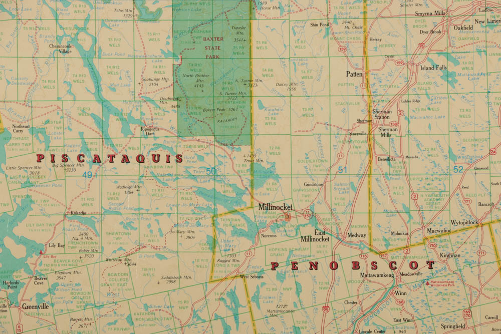 Offset Lithograph Map of the State of Maine