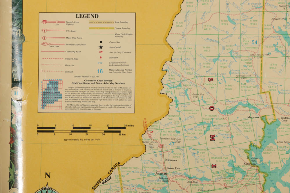 Offset Lithograph Map of the State of Maine