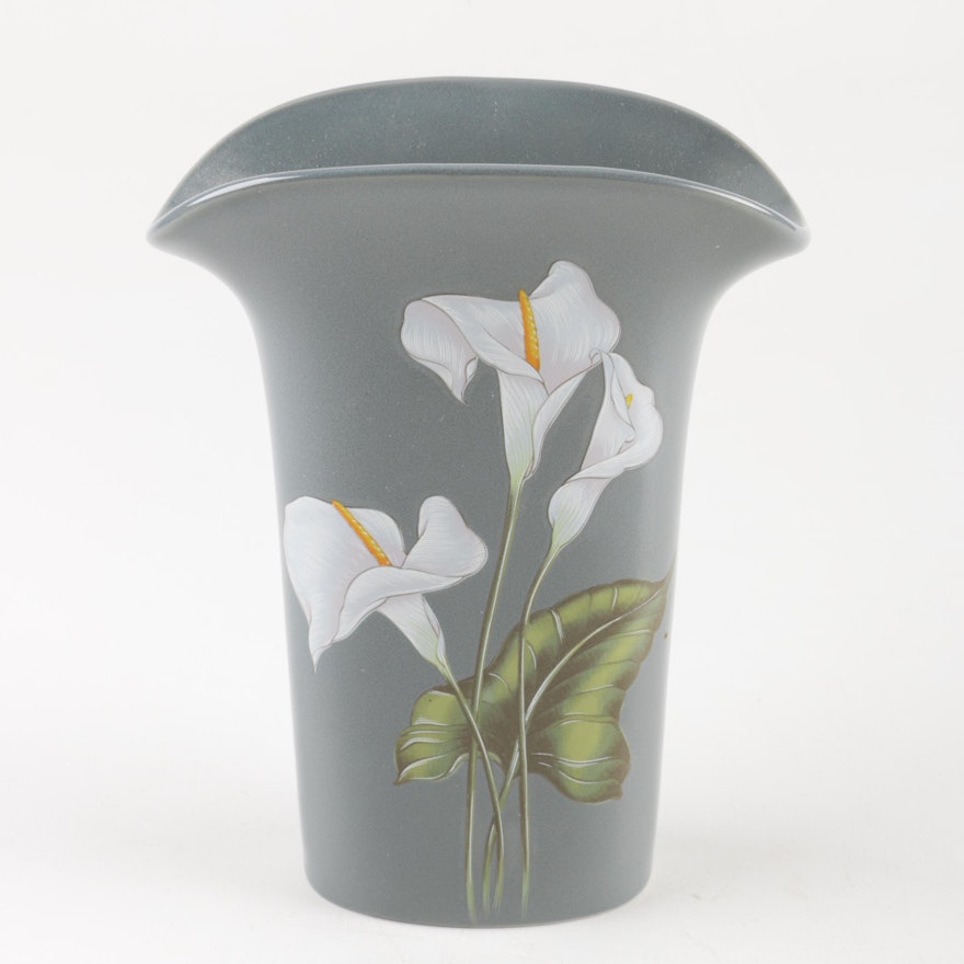 Vintage Yamaji Japanese "Calla Lily" Porcelain Vase
