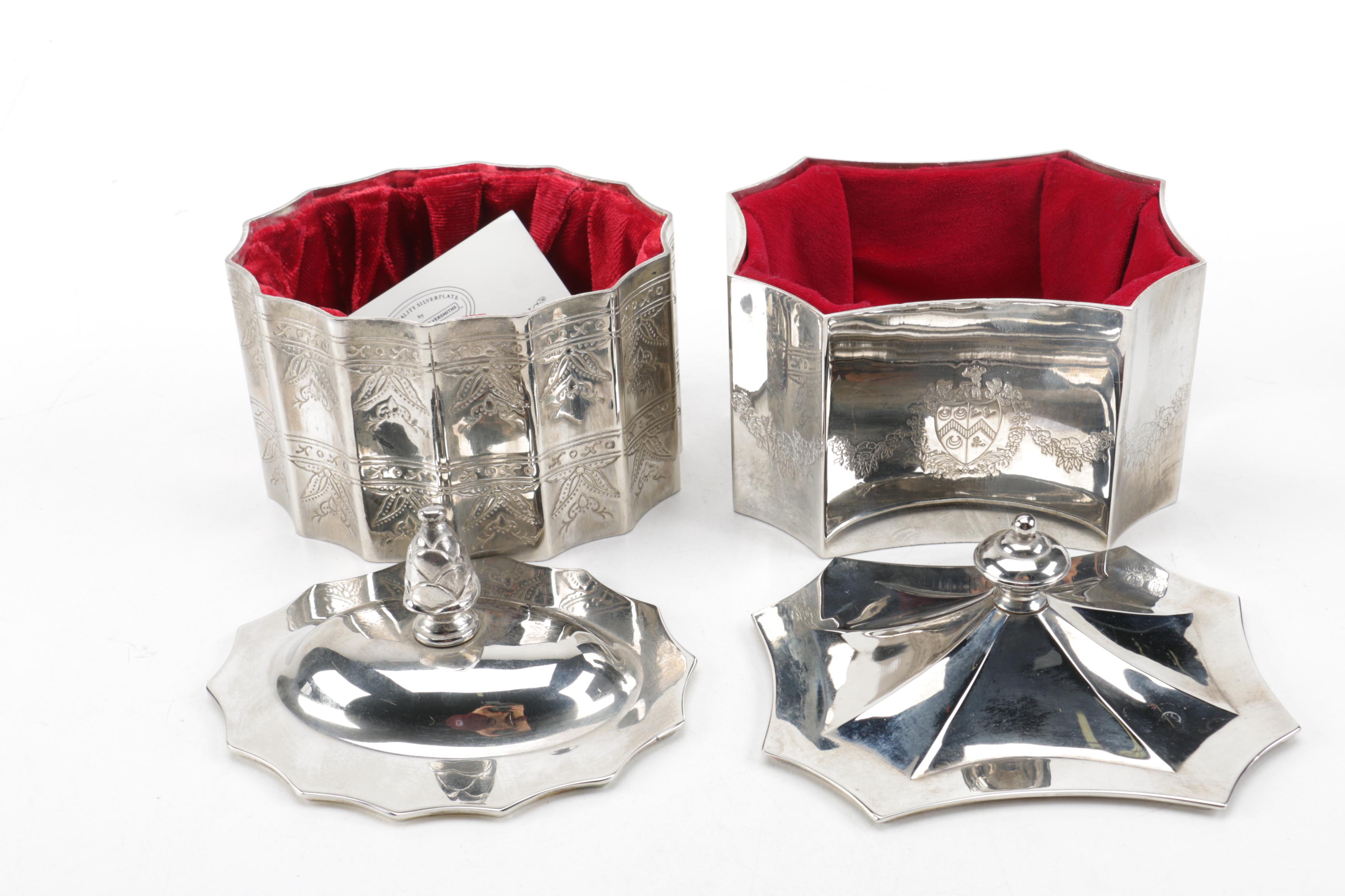 Silver Plate Boxes Including Godinger "Museum Re-Creations"