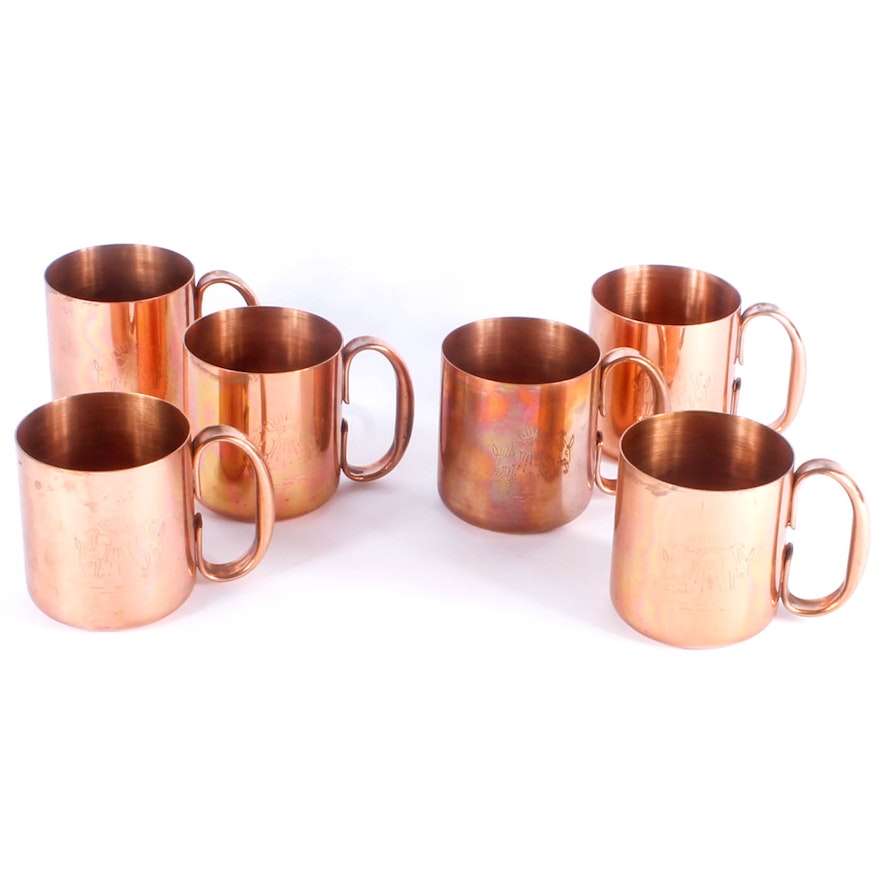 Vintage Copper Moscow Mule Mugs