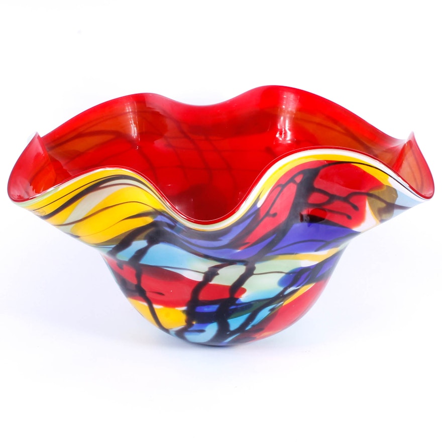 Large Art Glass Bowl