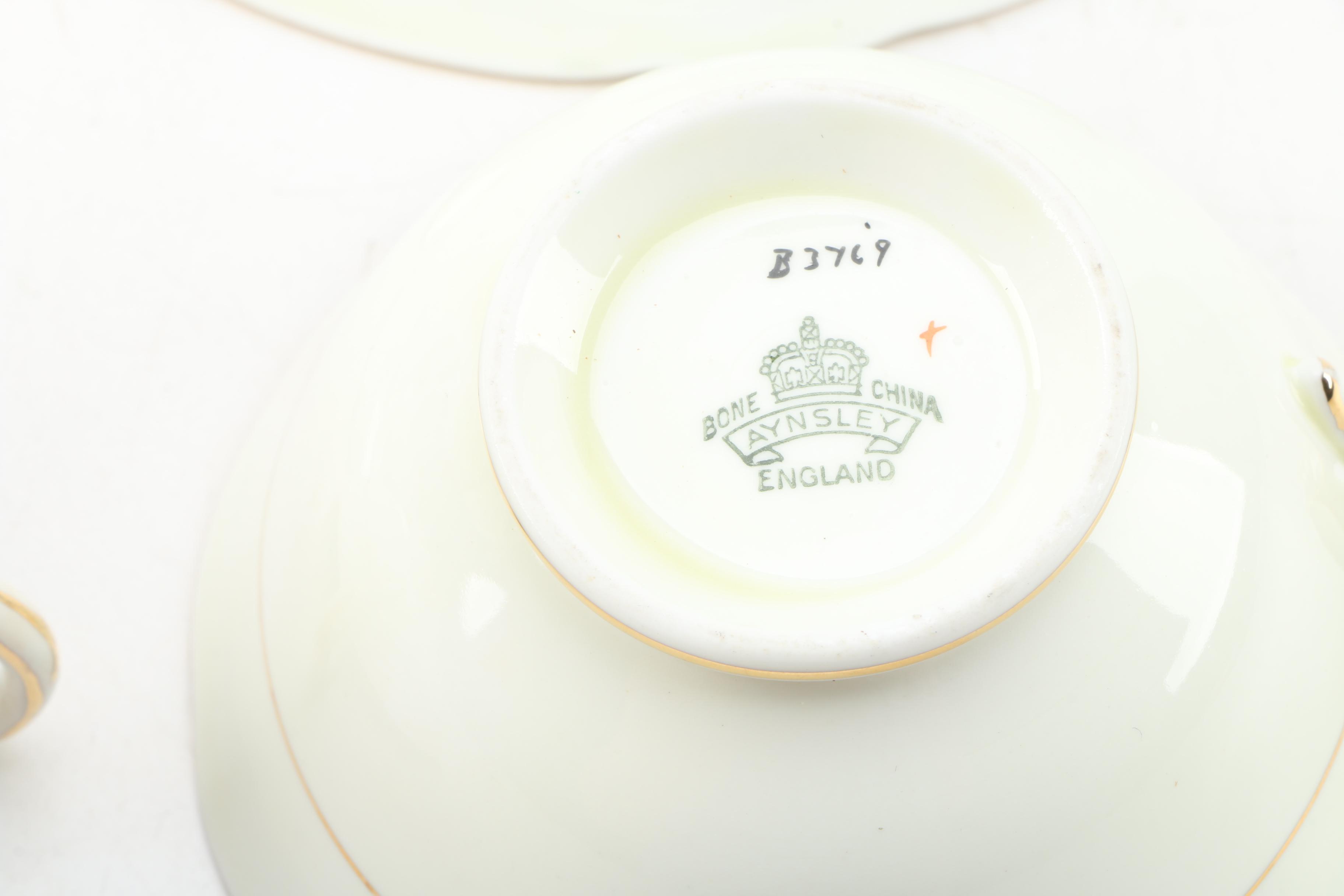 English Porcelain Teacups and Saucers