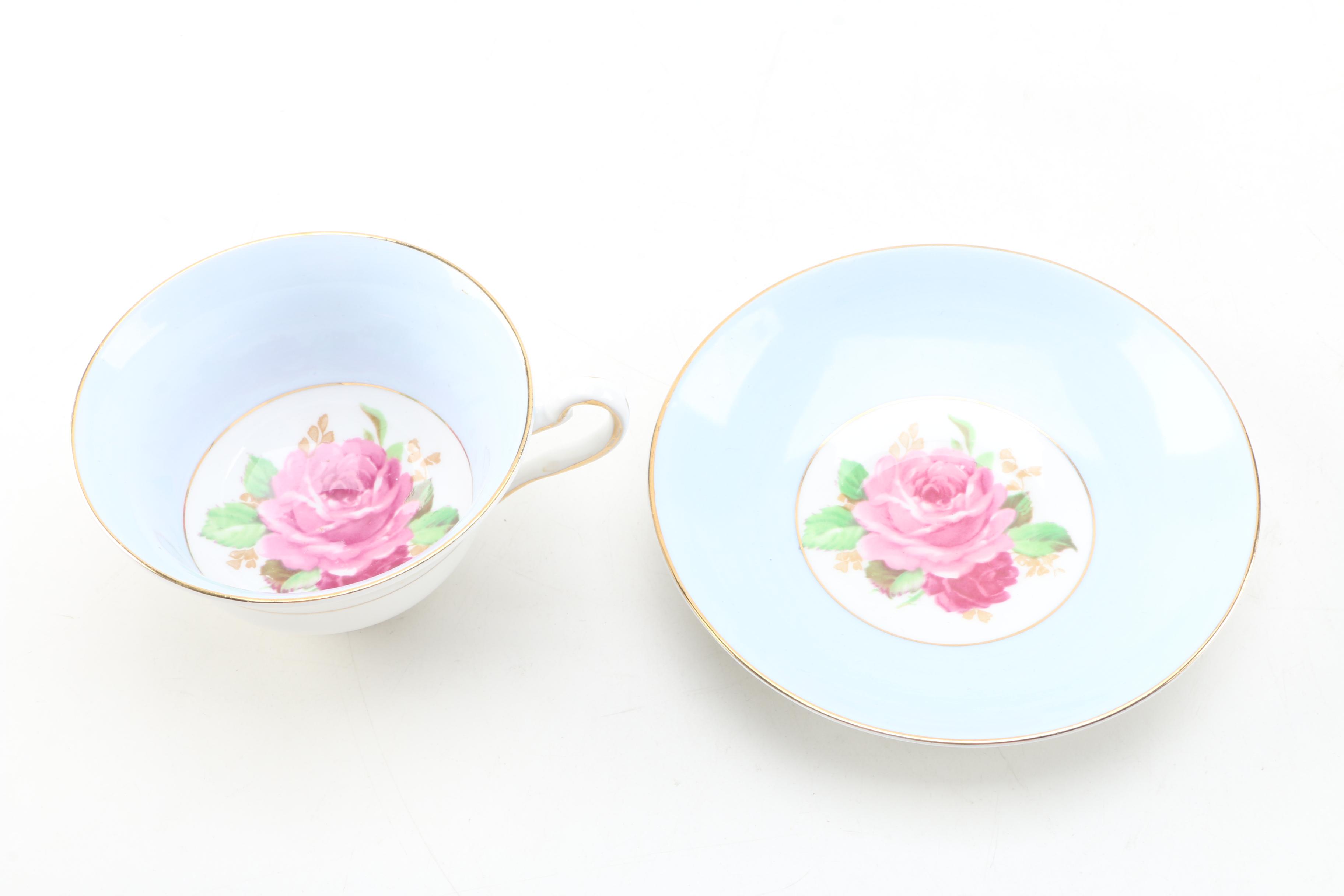 English Porcelain Teacups and Saucers