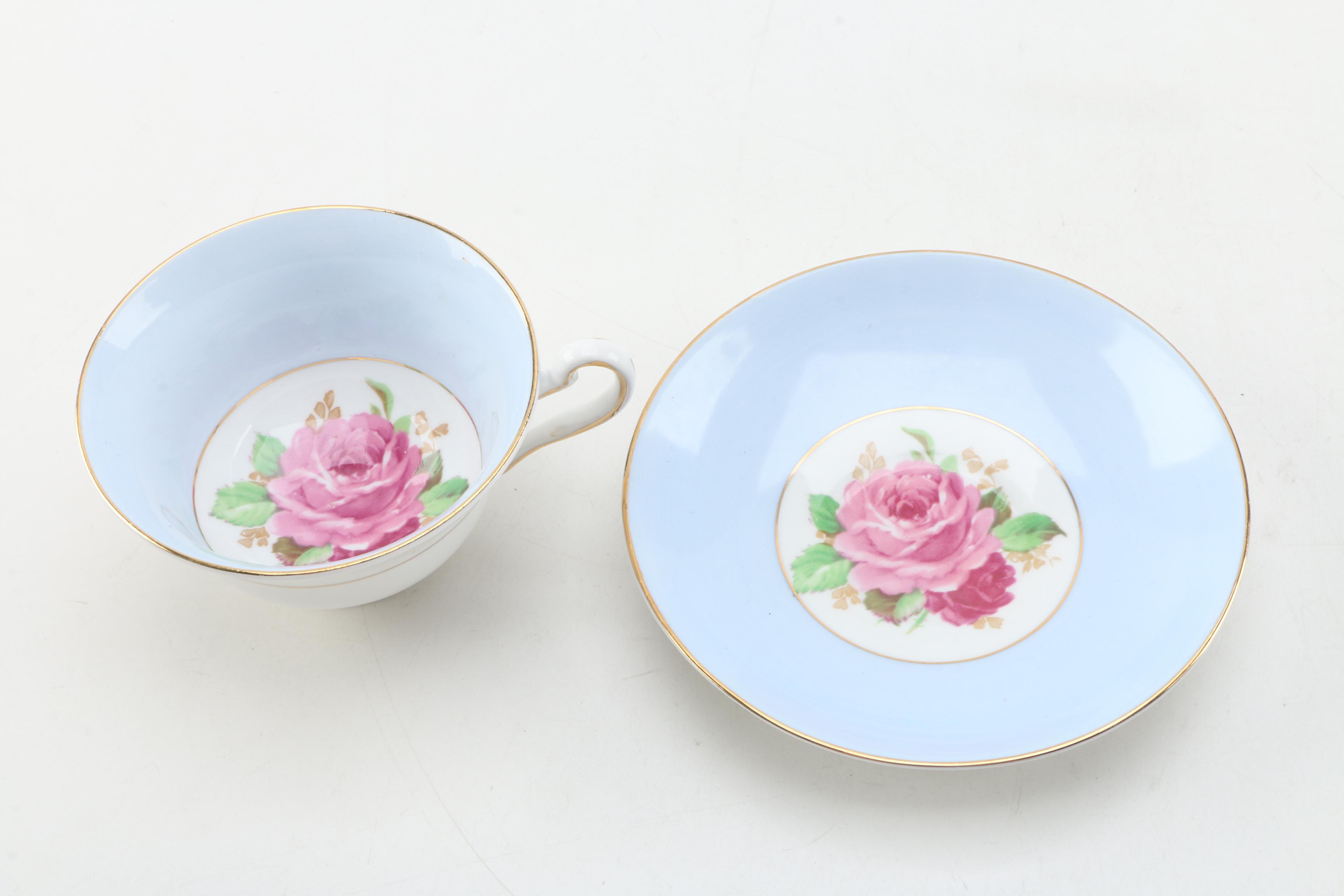 English Porcelain Teacups and Saucers
