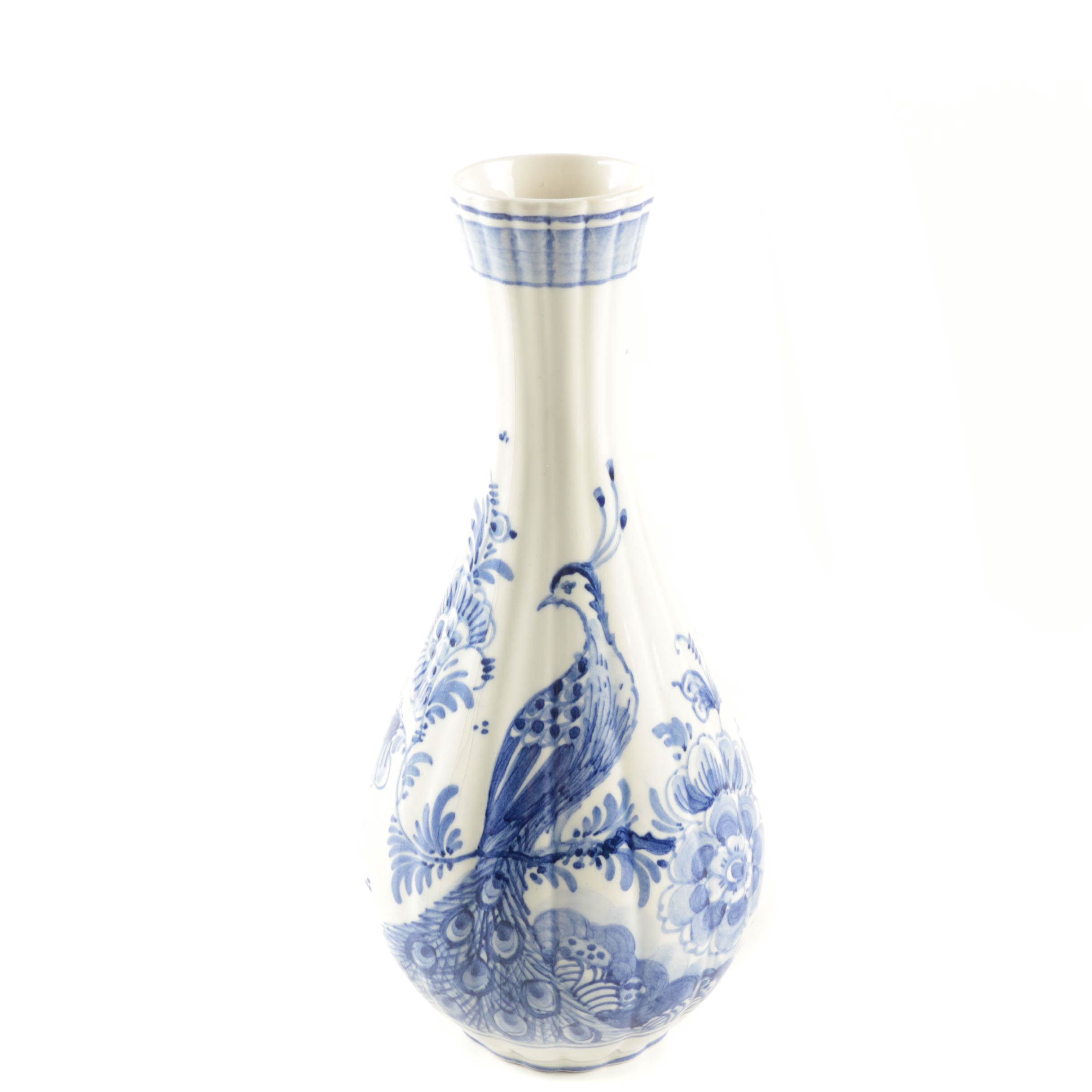 Blue and White D.P. Delfts Delft Porcelain Vase