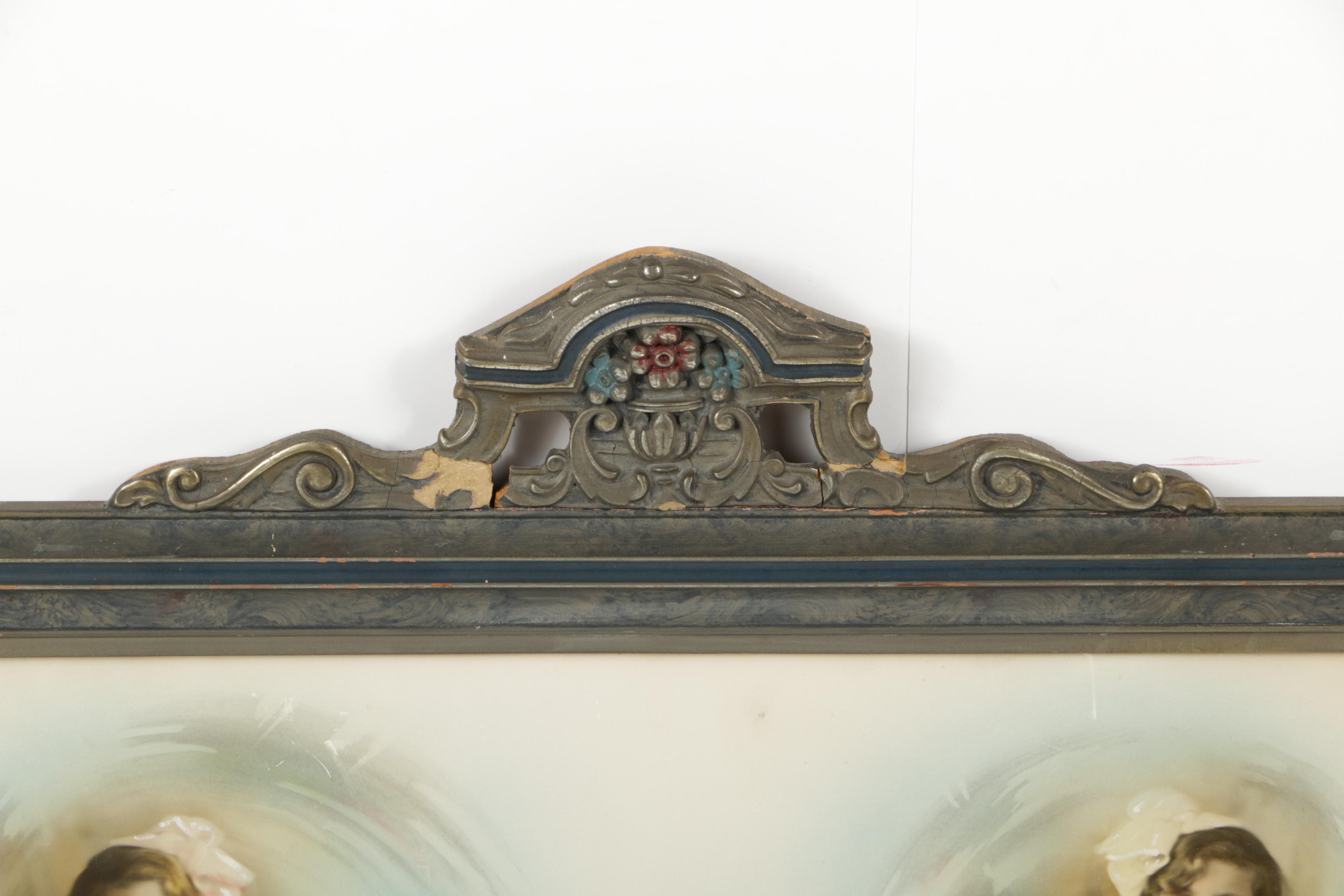 Framed Hand-Colored Photographs of Young Girl