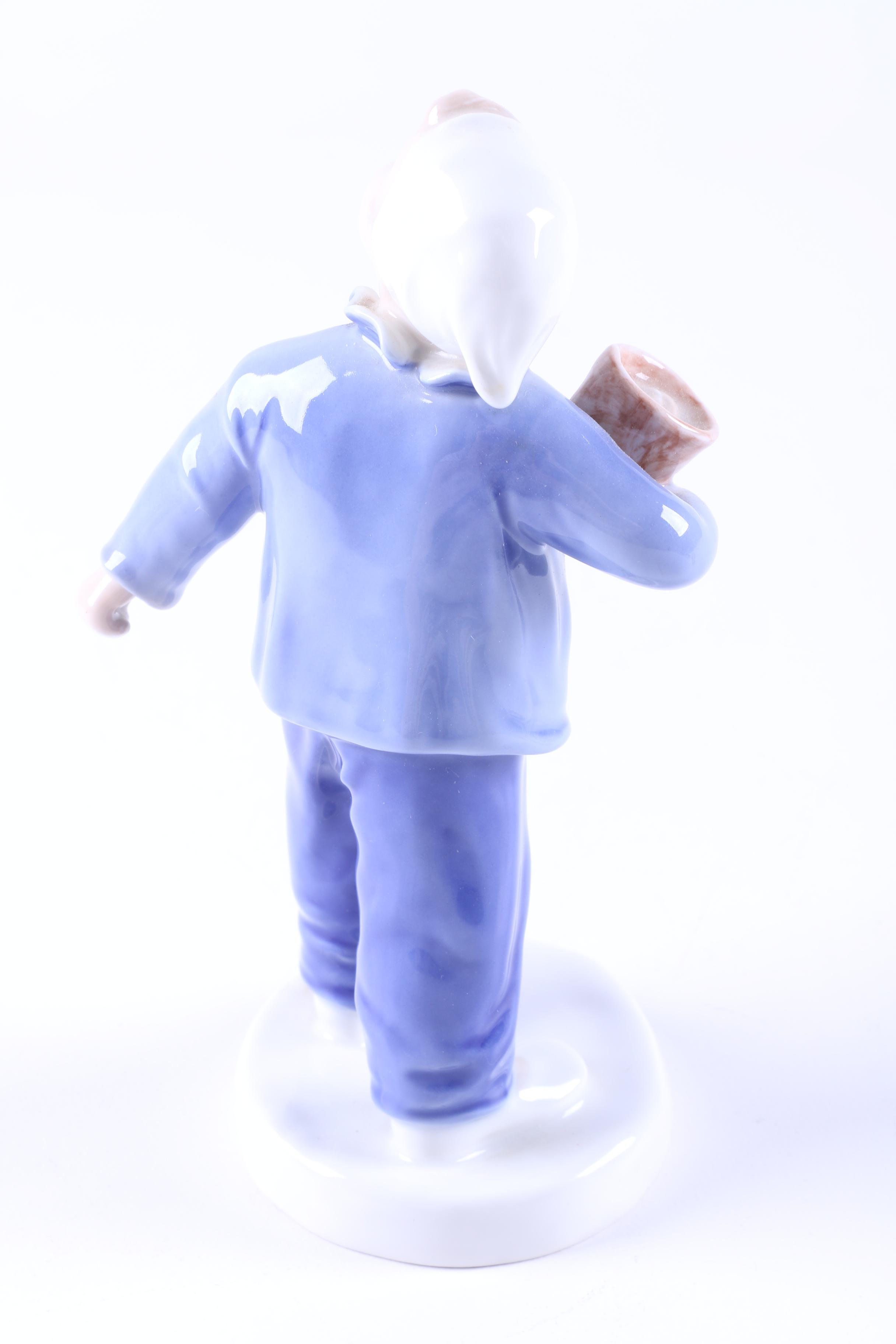 Bing & Grondahl and Royal Copenhagen "Little Boy" Figurine and Miniature Vase