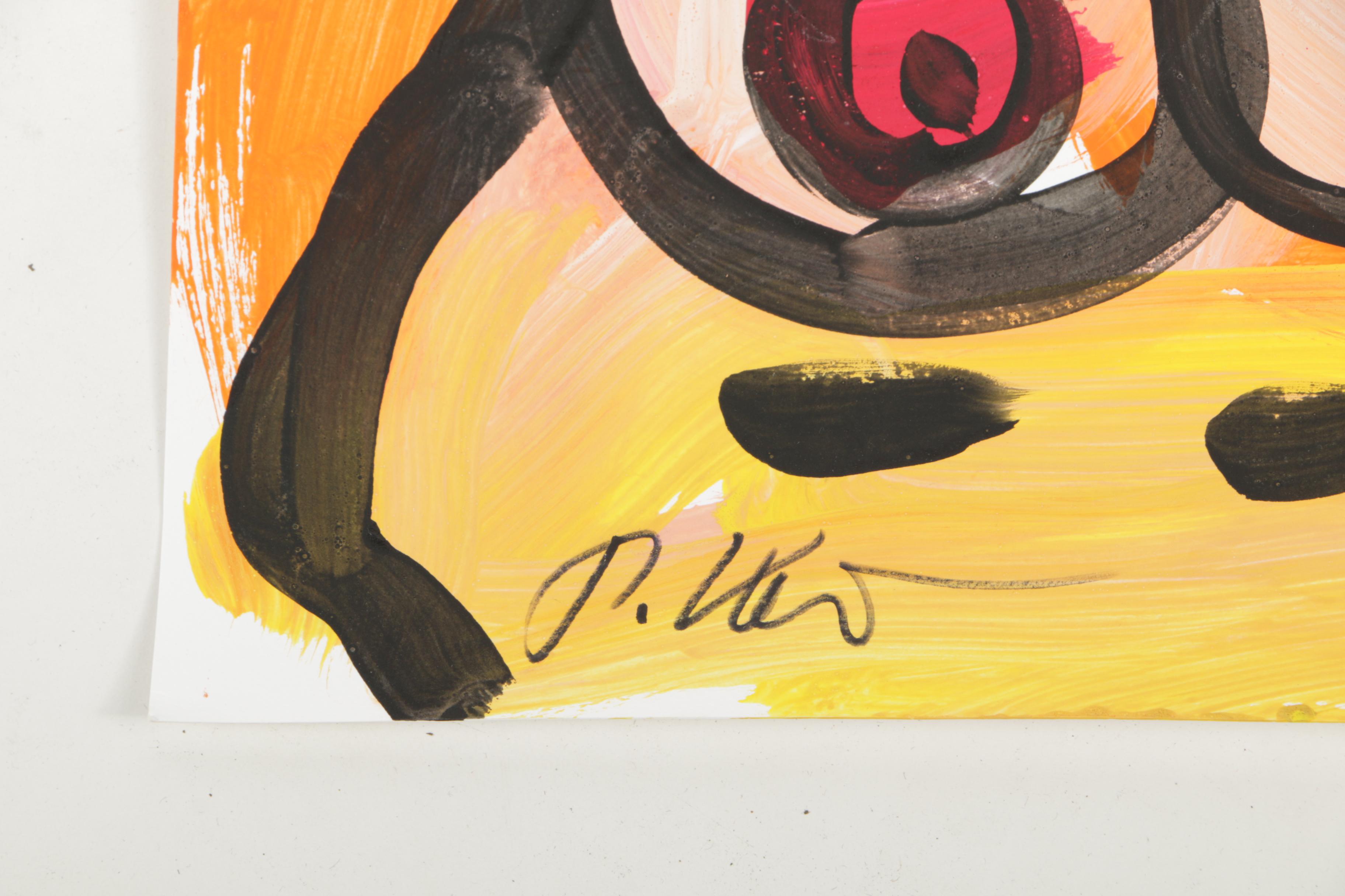 Peter Keil Original Painting on Paper of a Red-Haired Nude