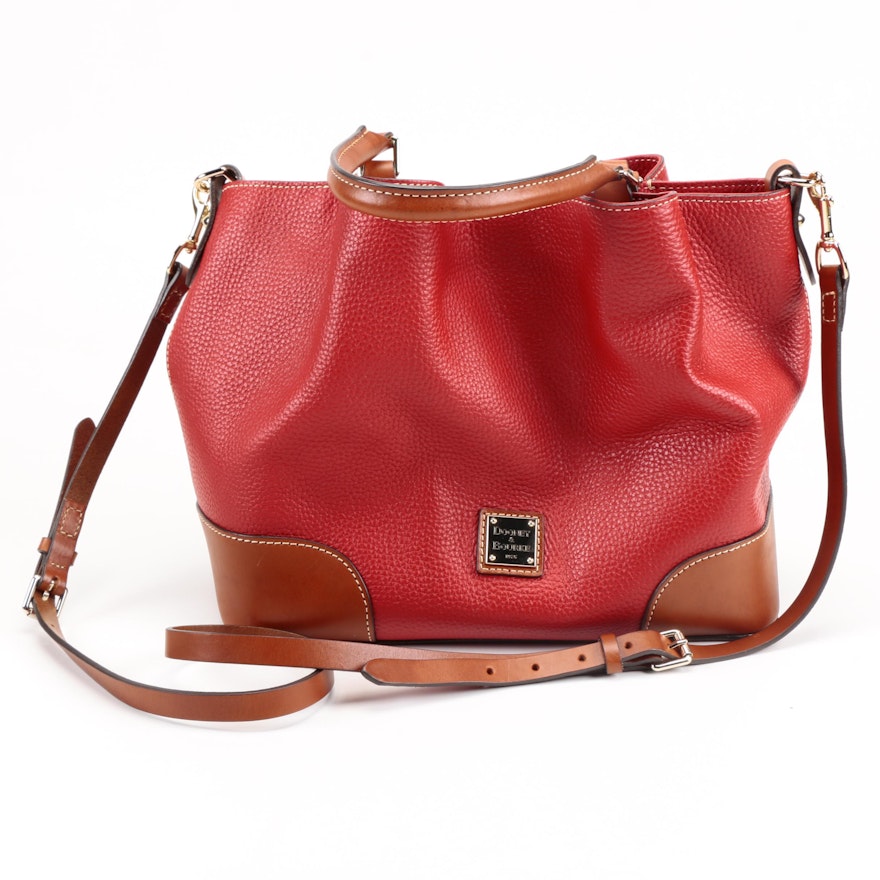 Dooney & Bourke Red Pebble Leather Brenna Satchel