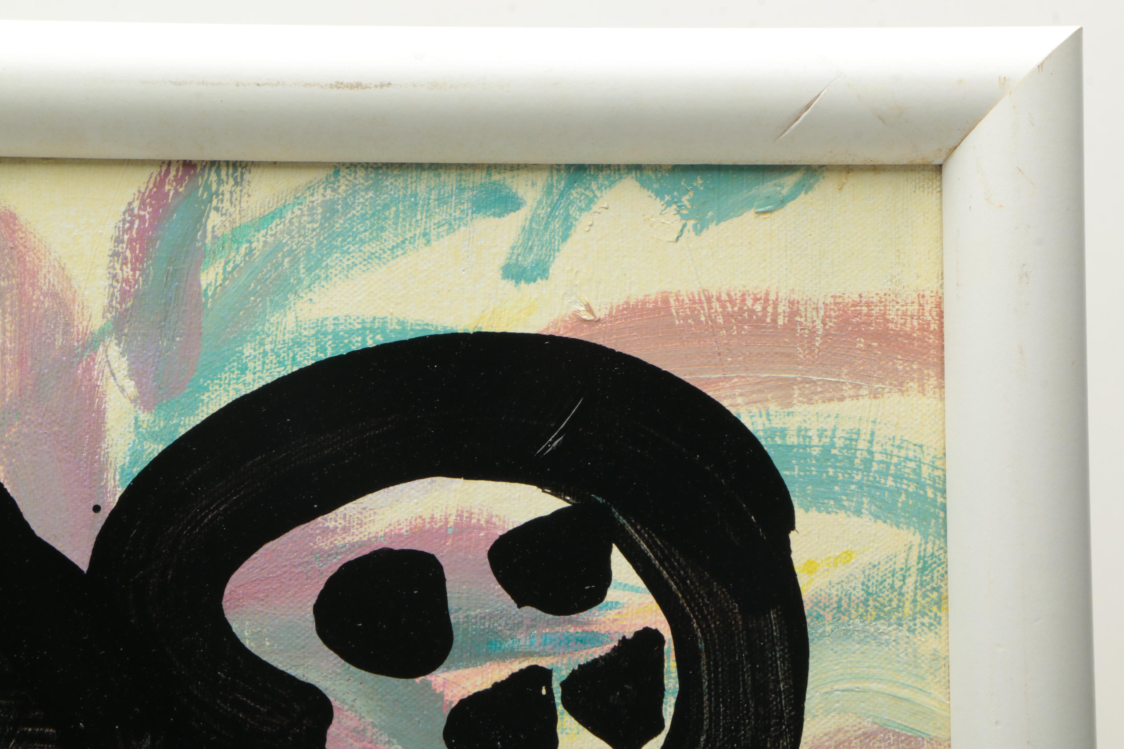 Peter Keil Oil Painting on Canvas of Abstract Portrait